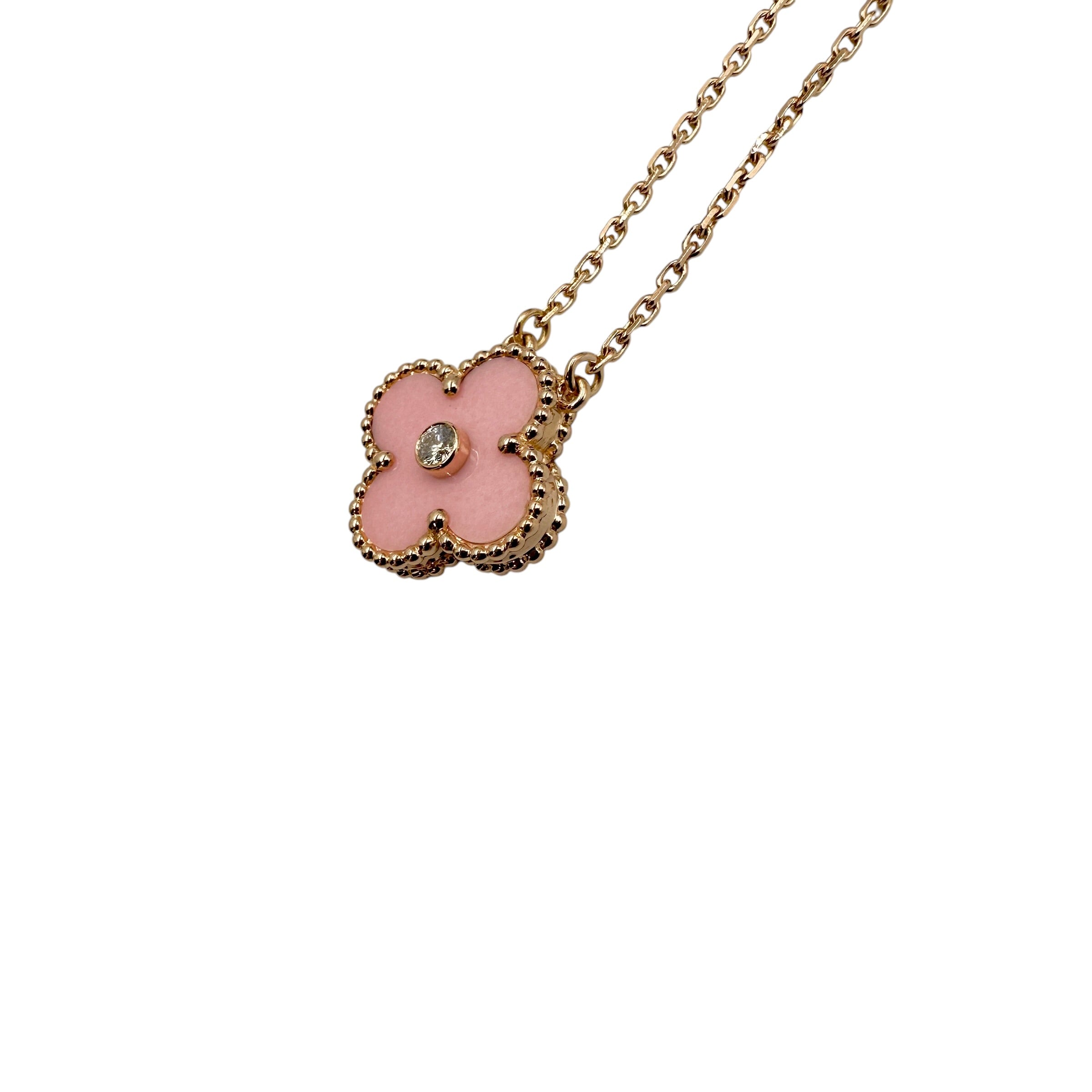 VanCleef & Arpels ヴァンクリーフ&アーペル ヴィンテージアルハンブラ ピンクセーブル ネックレス