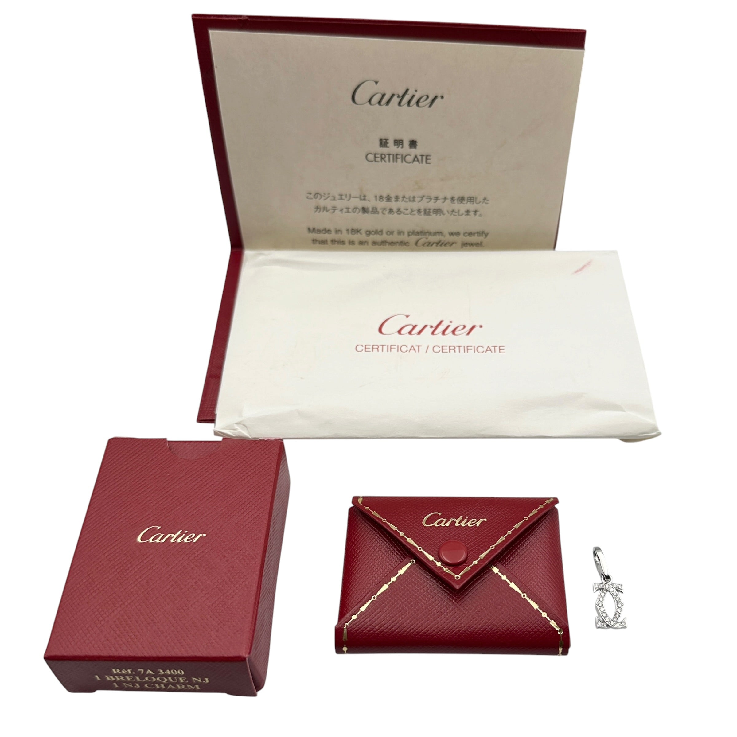 Cartier カルティエ 2Cチャーム ダイヤ K18WG