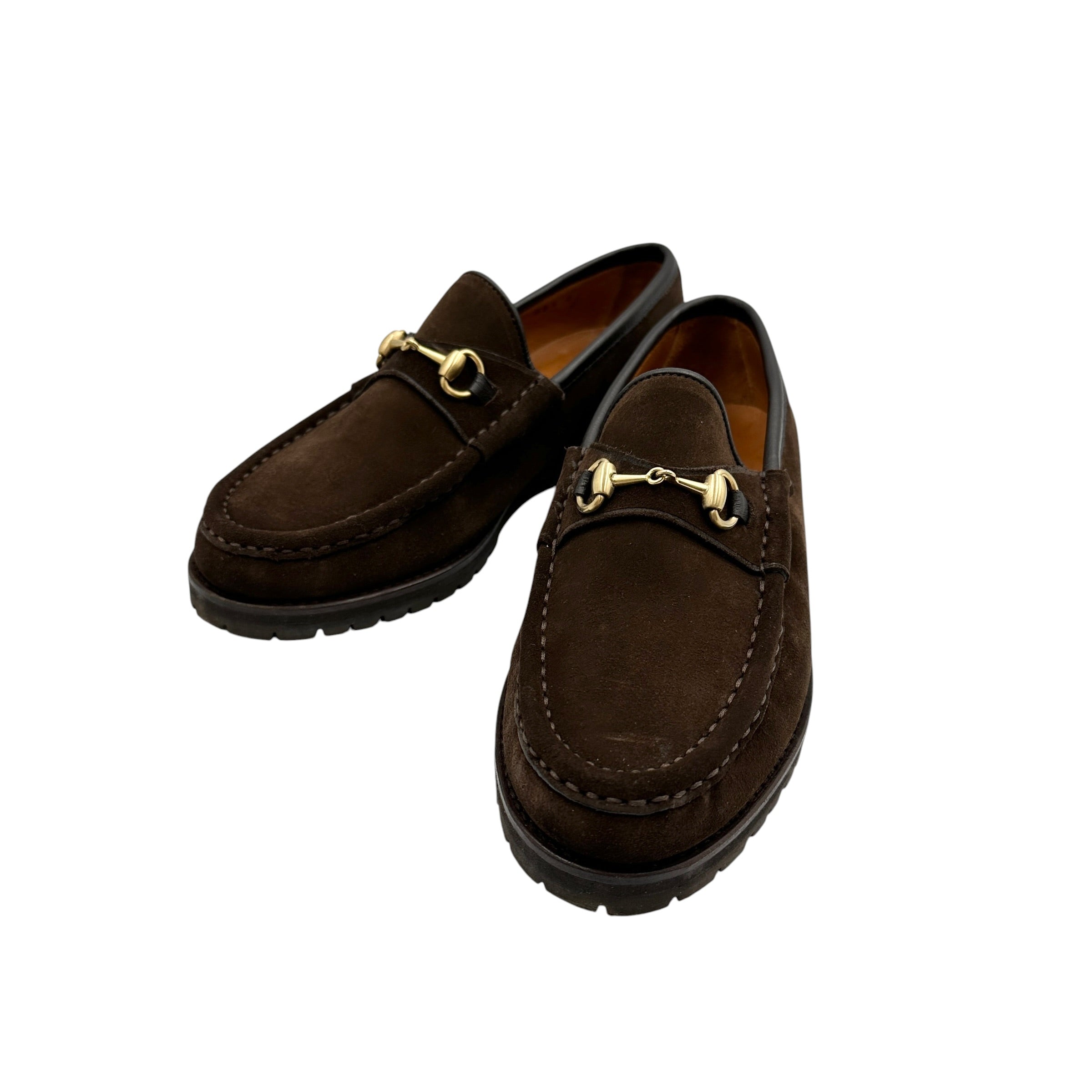 GUCCI グッチ ホースビットローファー スエード ブラウン