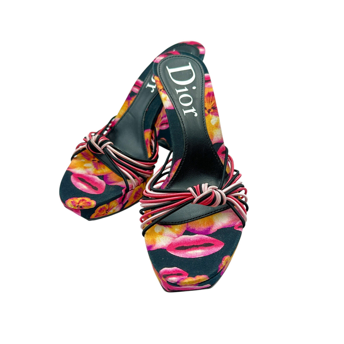 Christian Dior ディオール ミュール ウェッジソール サンダル リップ 