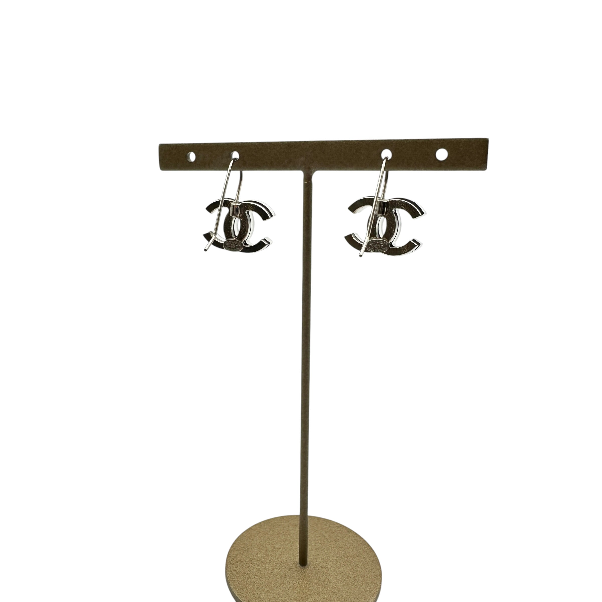 CHANEL シャネル 03C ココマーク ピアス クリア×シルバー