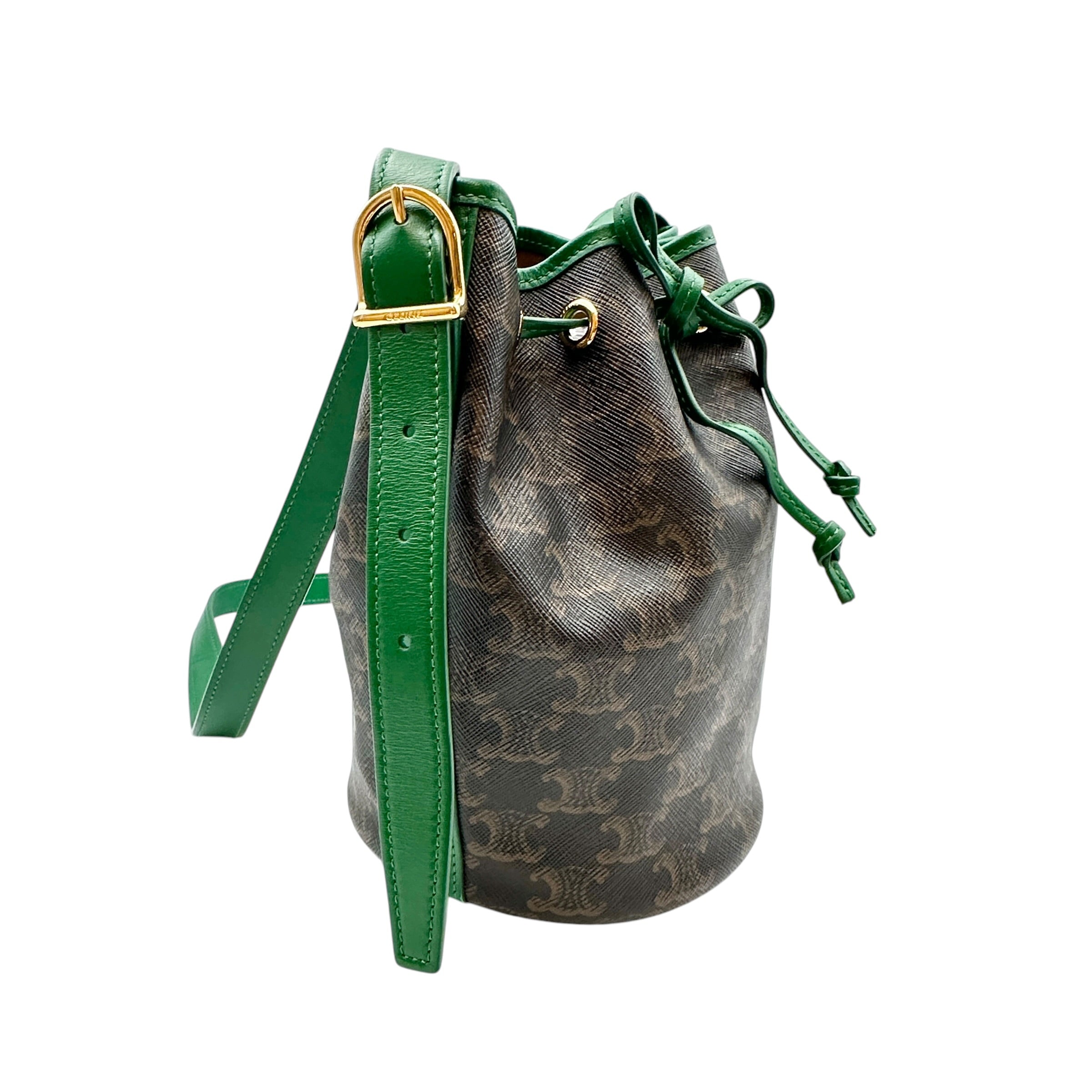 CELINE セリーヌ マカダム 巾着ショルダーバッグ