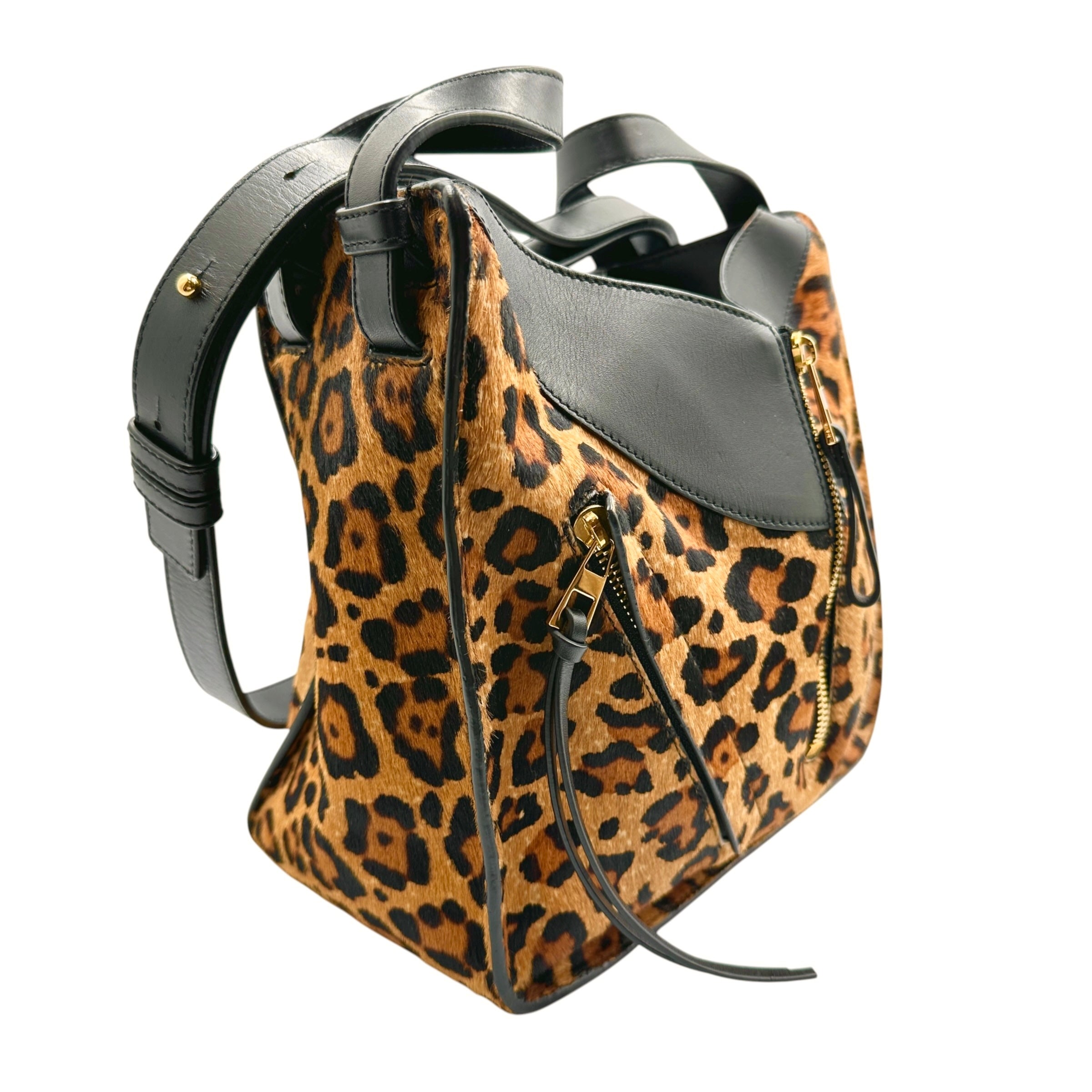 LOEWE ロエベ ハンモック ショルダーバッグ レオパード ハラコ
