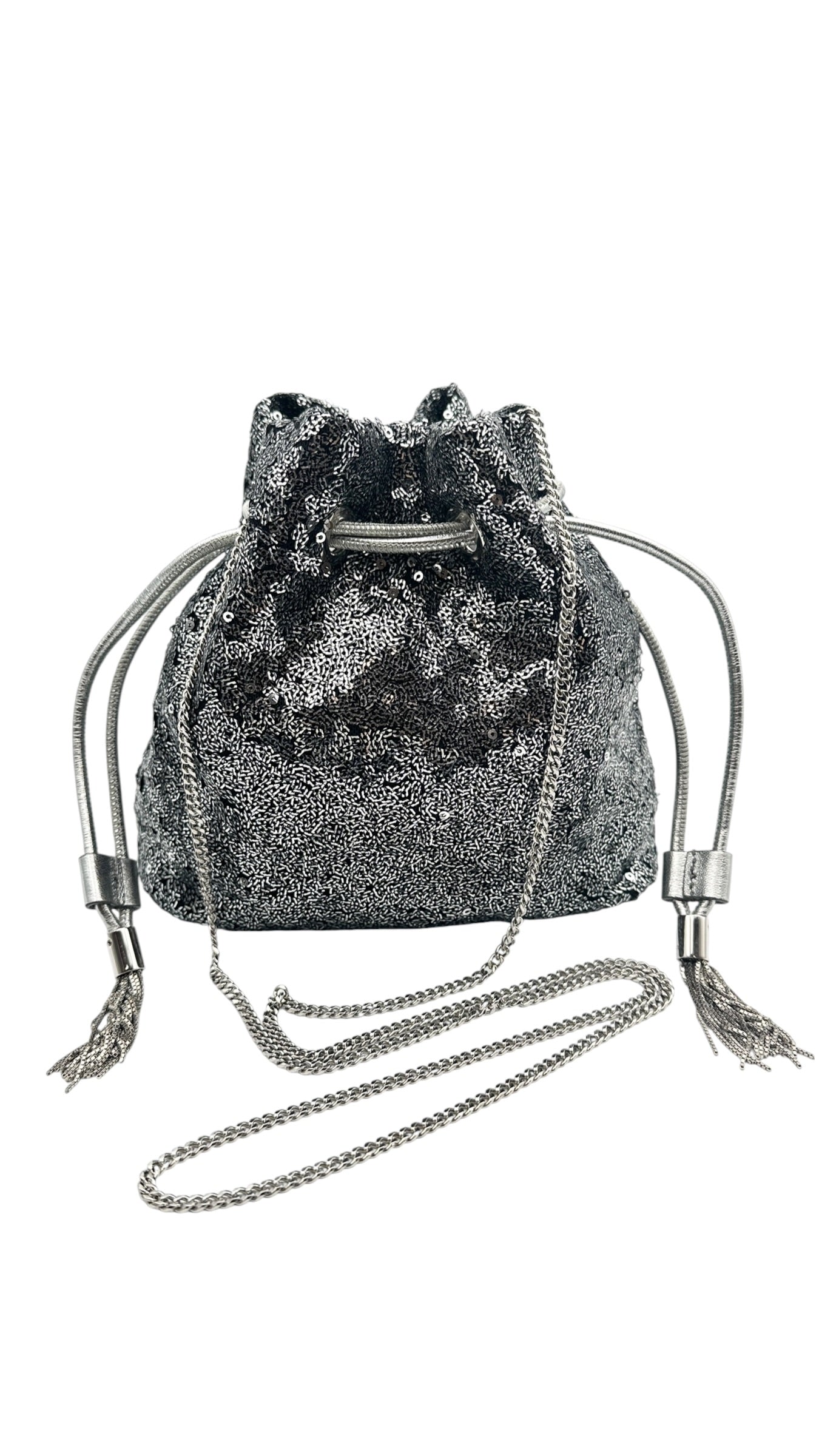 JIMMY CHOO ジミーチュウ スパンコール 巾着チェーンショルダー