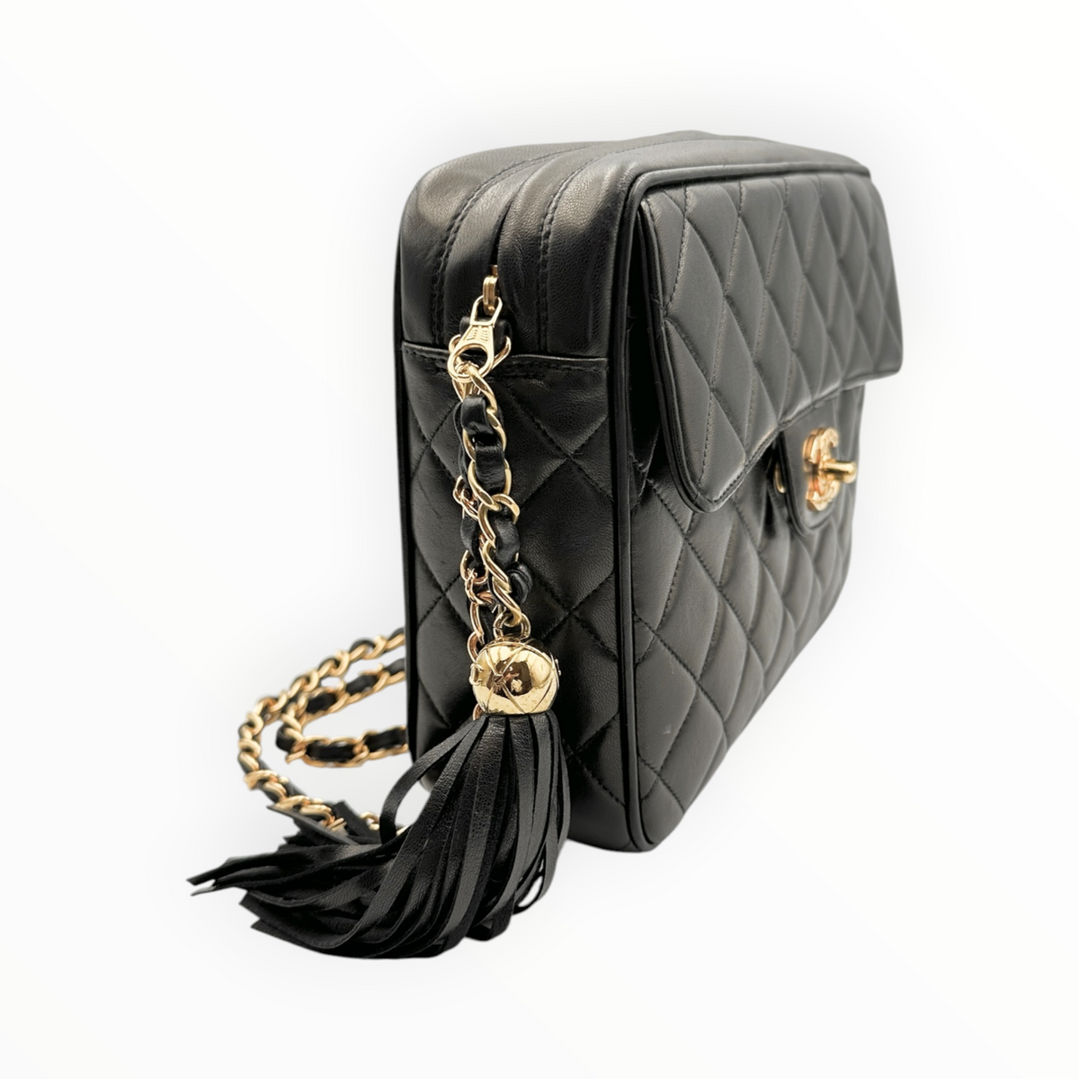 CHANEL シャネル マトラッセ フリンジ付 チェーンショルダーバッグ