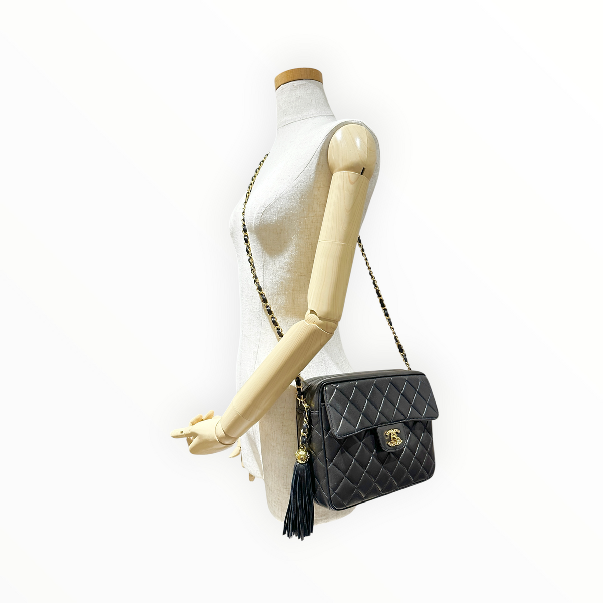 CHANEL シャネル マトラッセ フリンジ付 チェーンショルダーバッグ