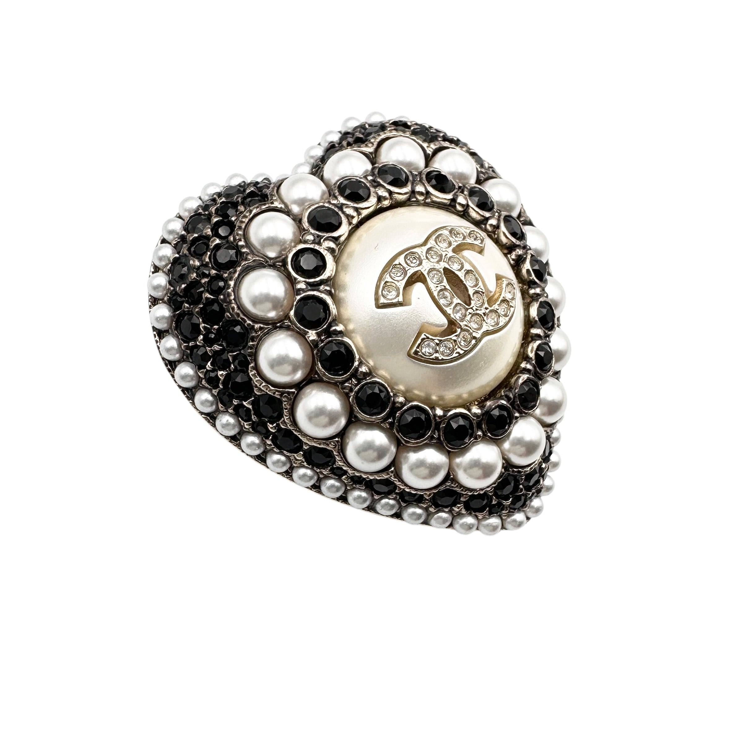 CHANEL シャネル L22B ハート ブローチ フェイクパール