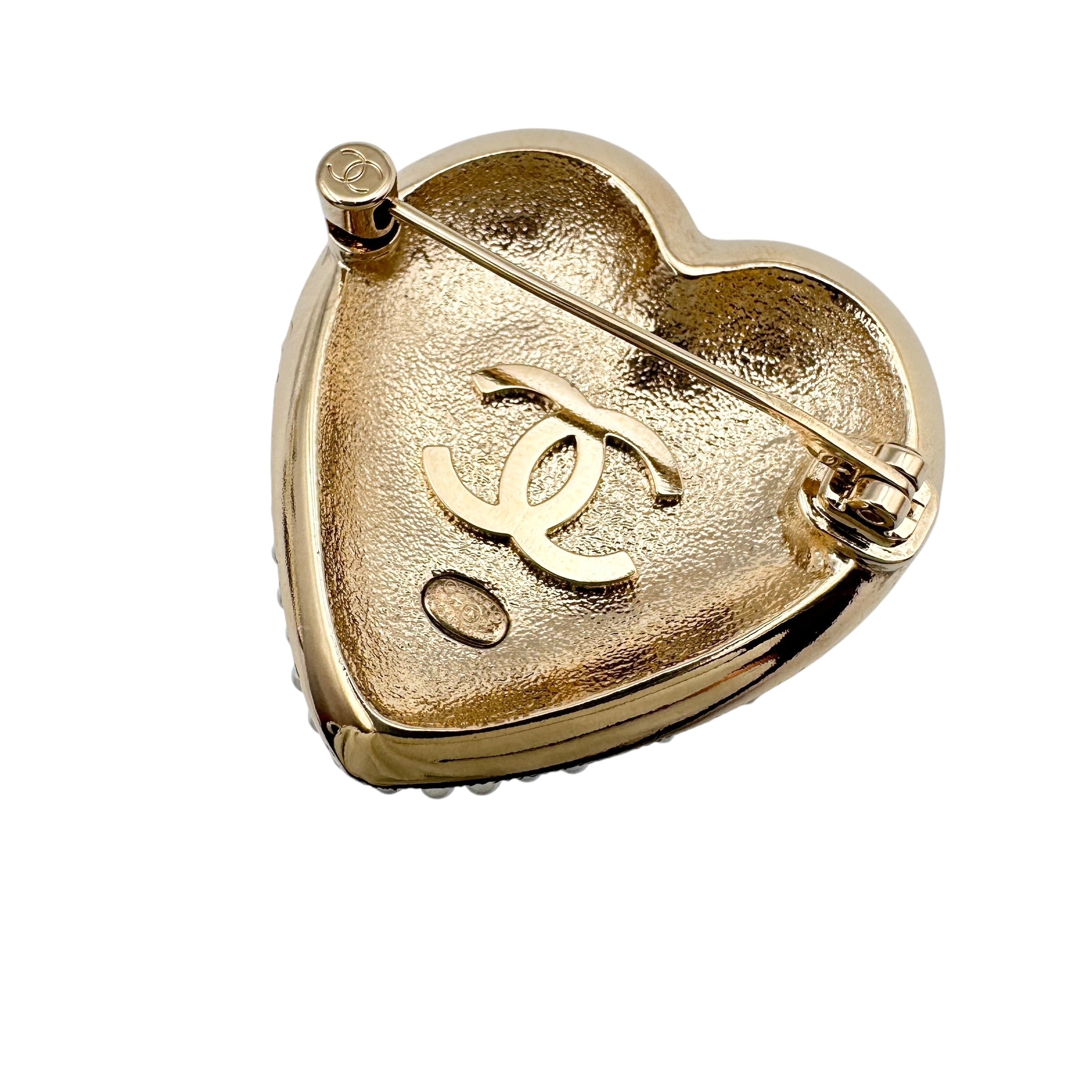 CHANEL シャネル L22B ハート ブローチ フェイクパール