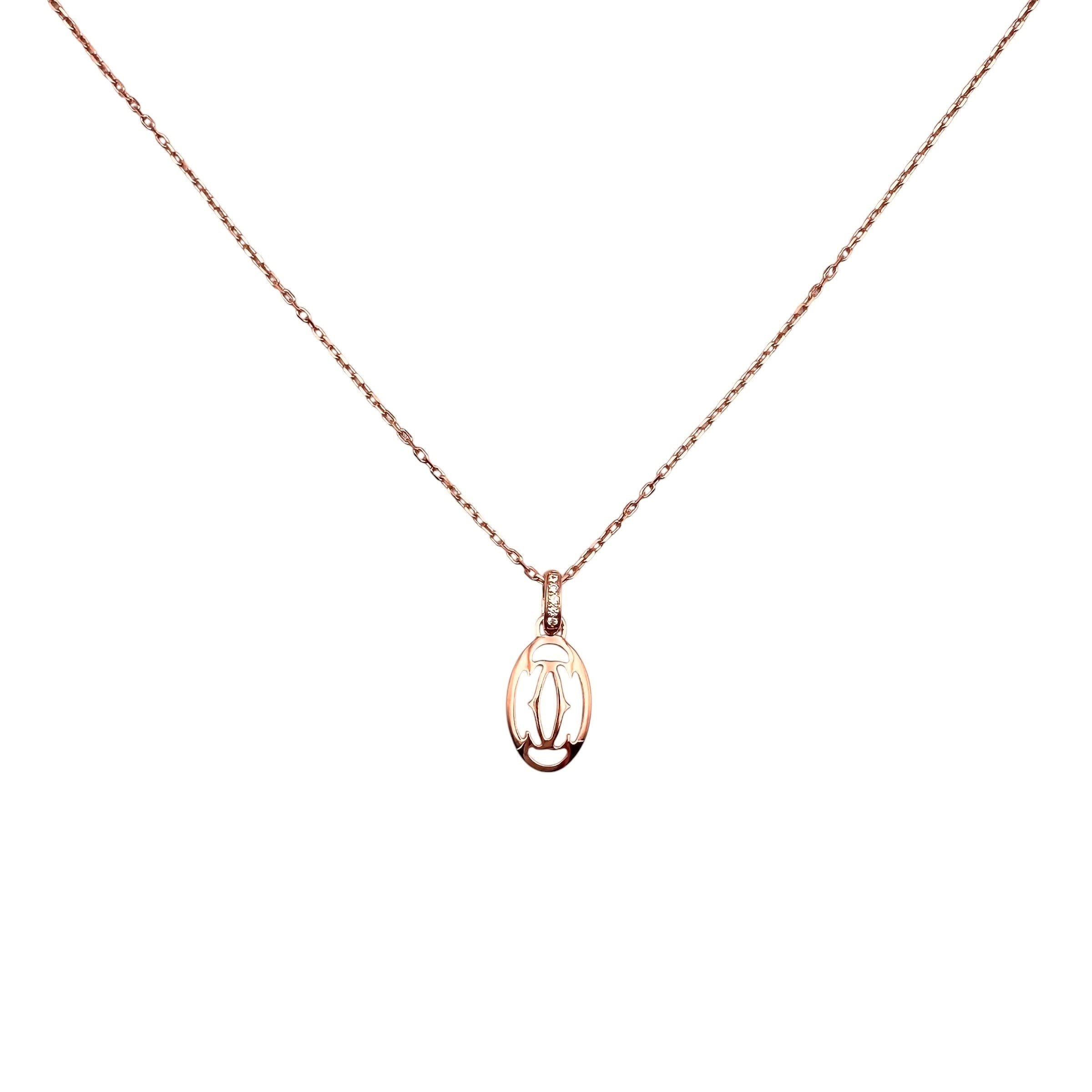 Cartier カルティエ ロゴ ドゥーブルC ダイヤ ネックレス