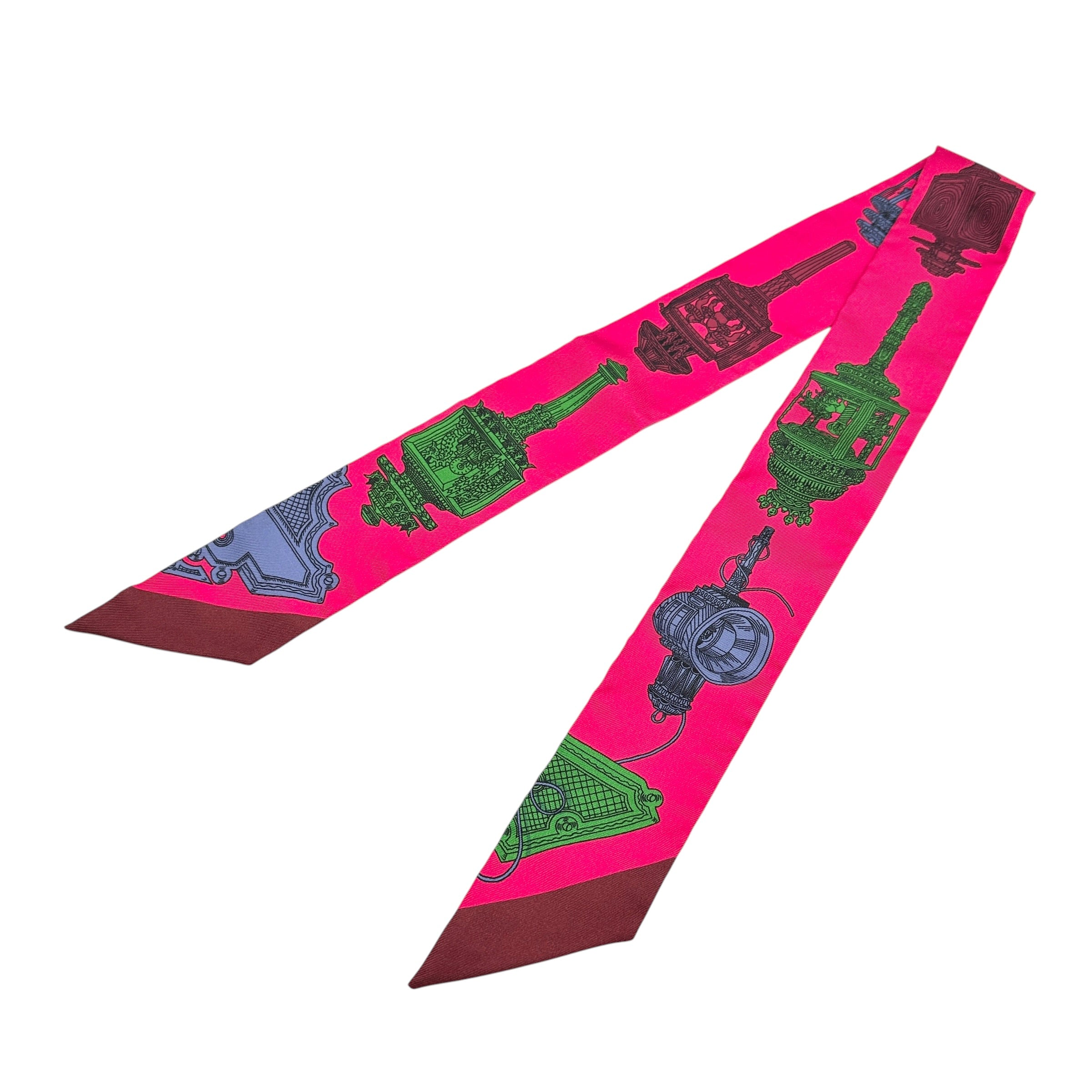 HERMES エルメス ツイリー メルヴェイユーズ ランタン 街灯 スカーフ リボン