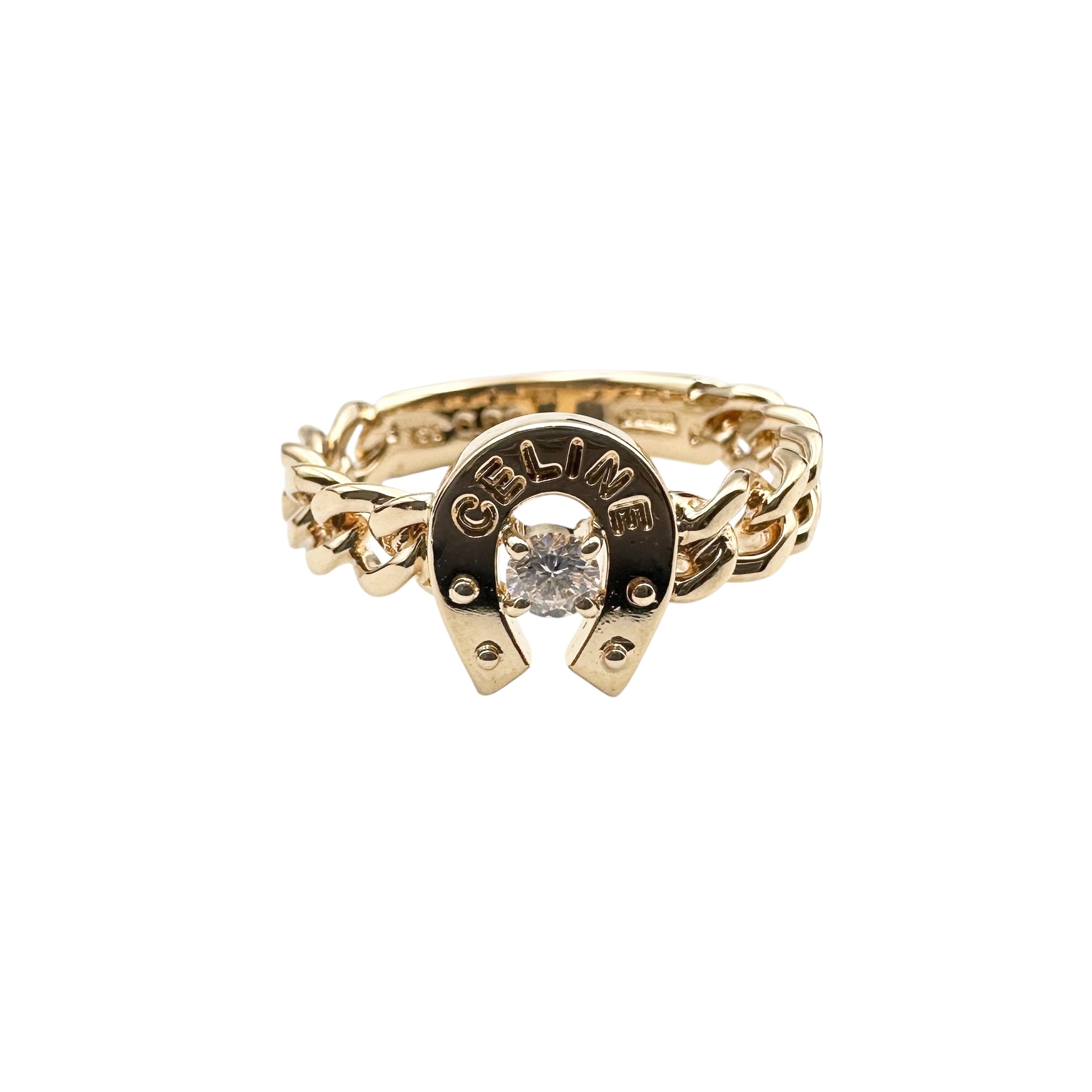 CELINE セリーヌ ダイヤリング K18 #52 0.09ct