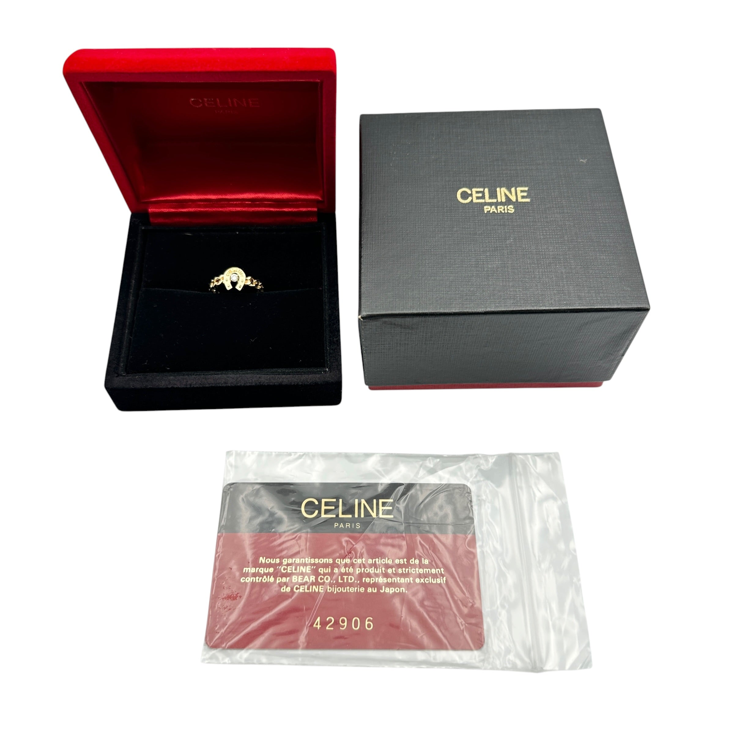 CELINE セリーヌ ダイヤリング K18 #52 0.09ct