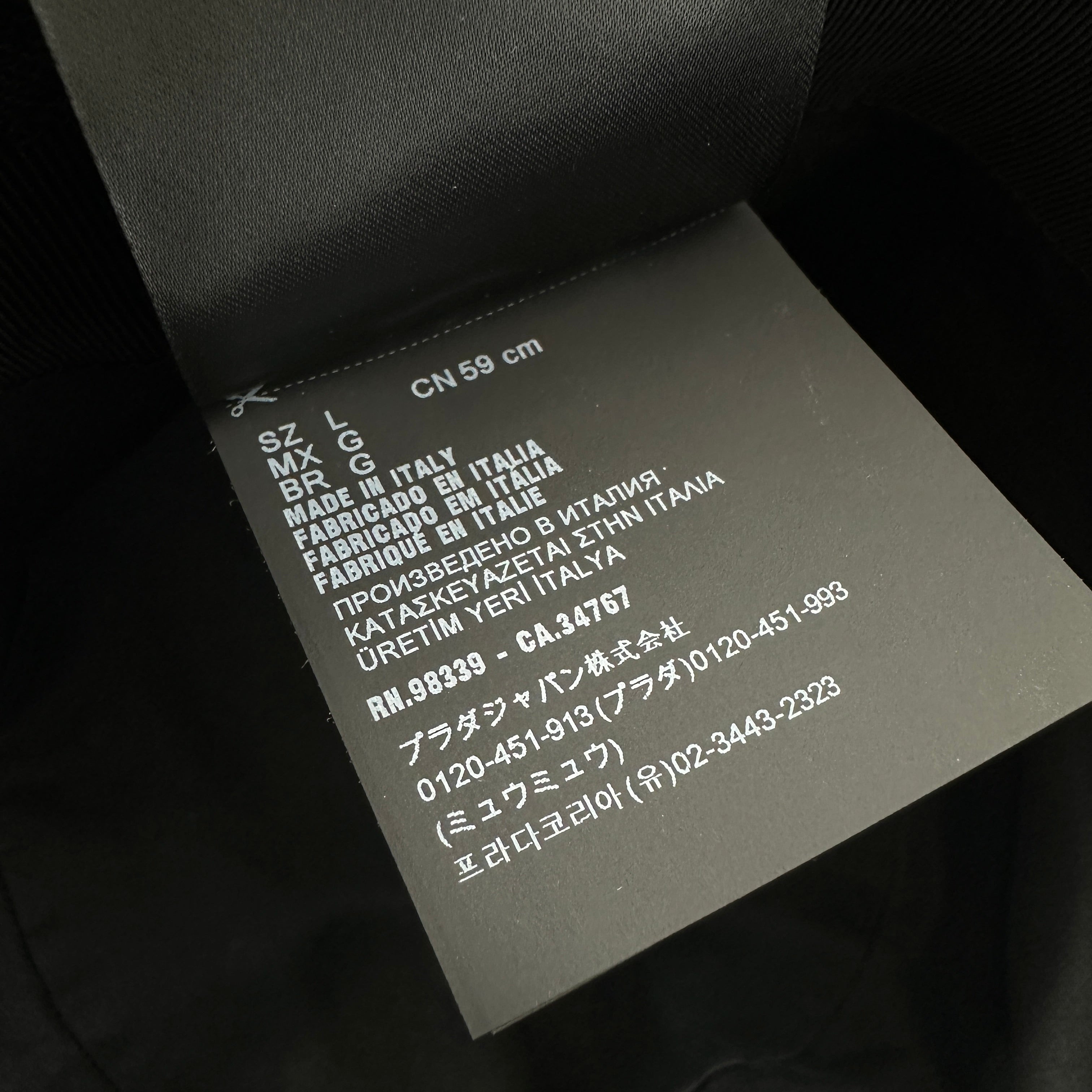 PRADA プラダ バケットハット 帽子 ブラックデニム Lサイズ