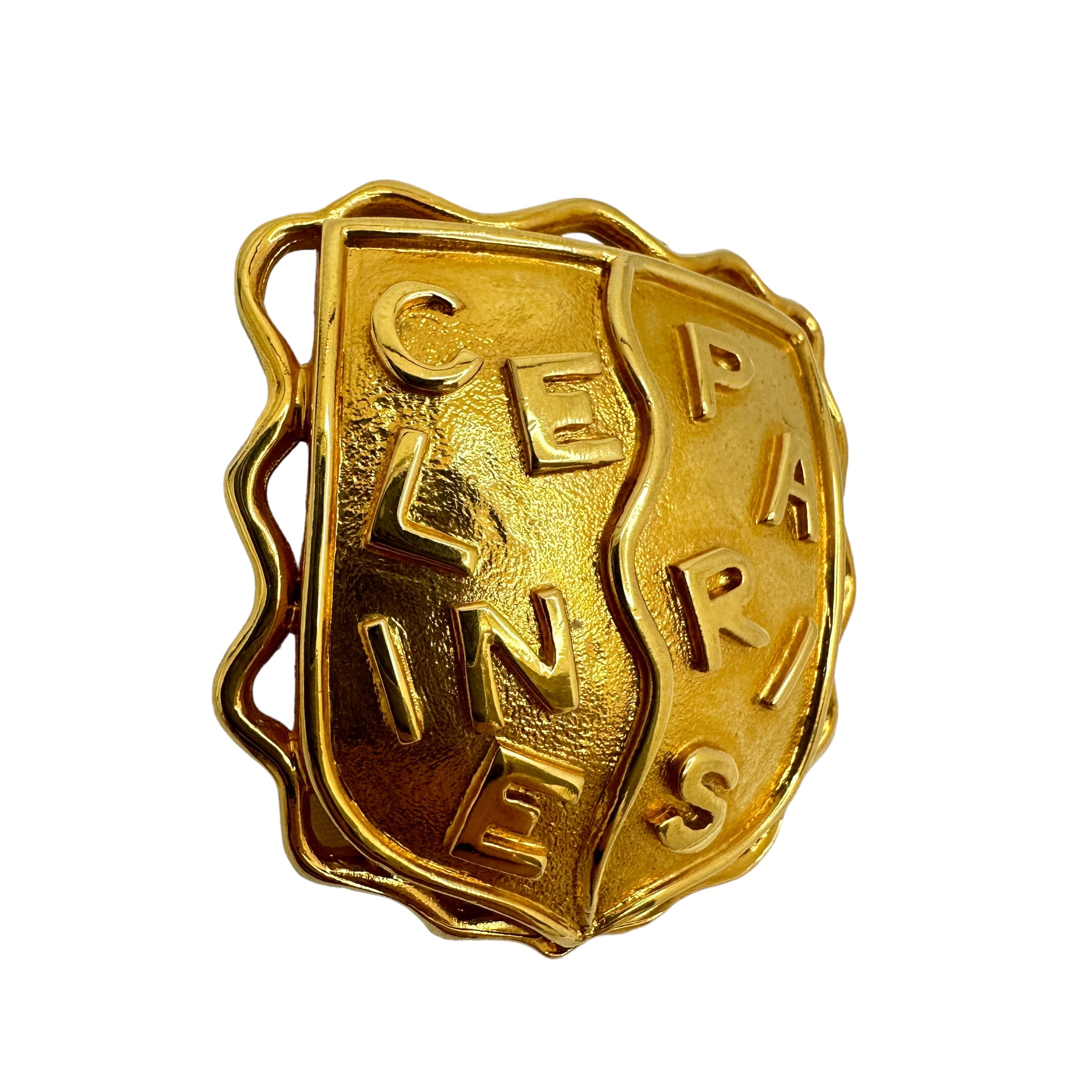 CELINE セリーヌ ロゴ ブローチ