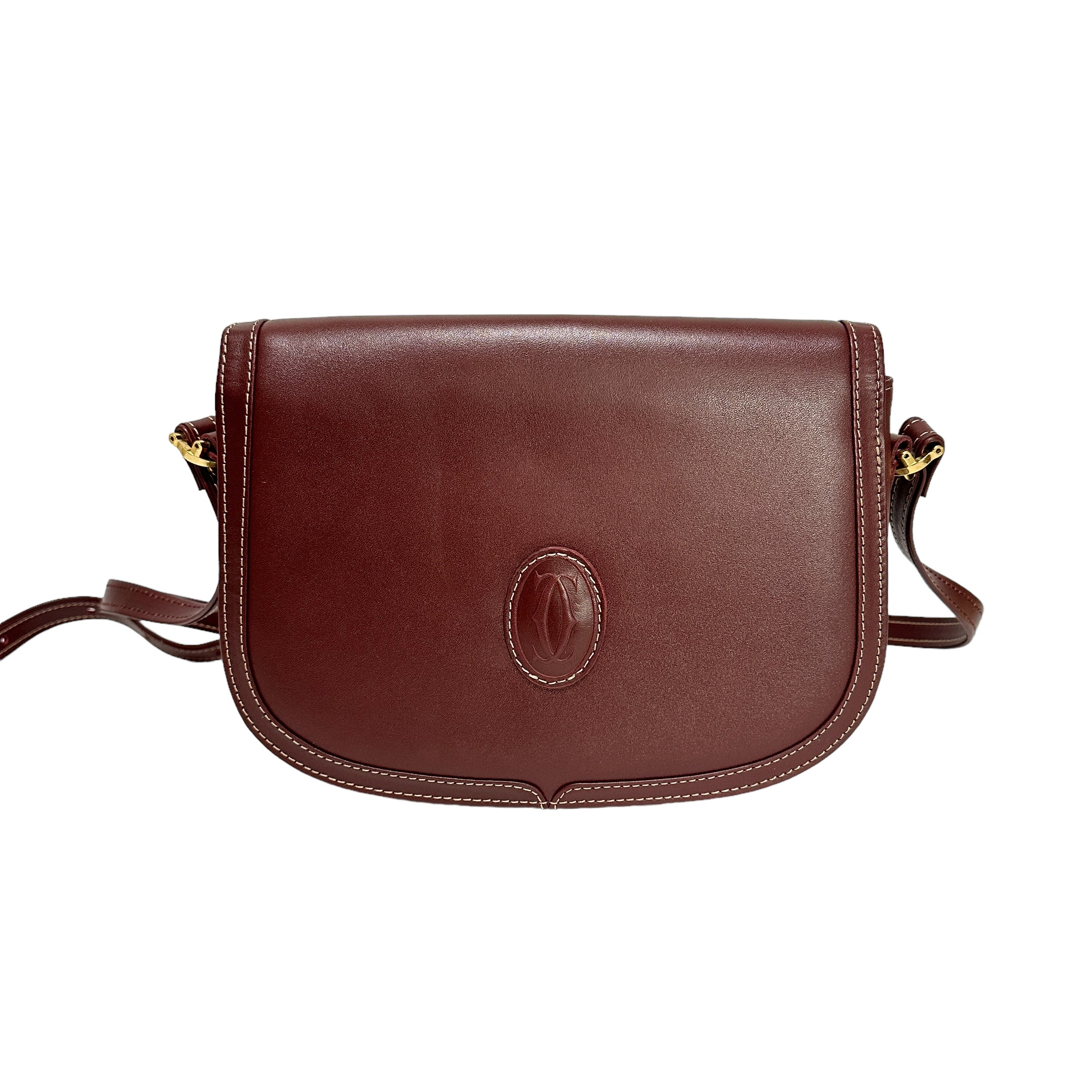 Cartier カルティエ レザーショルダーバッグ