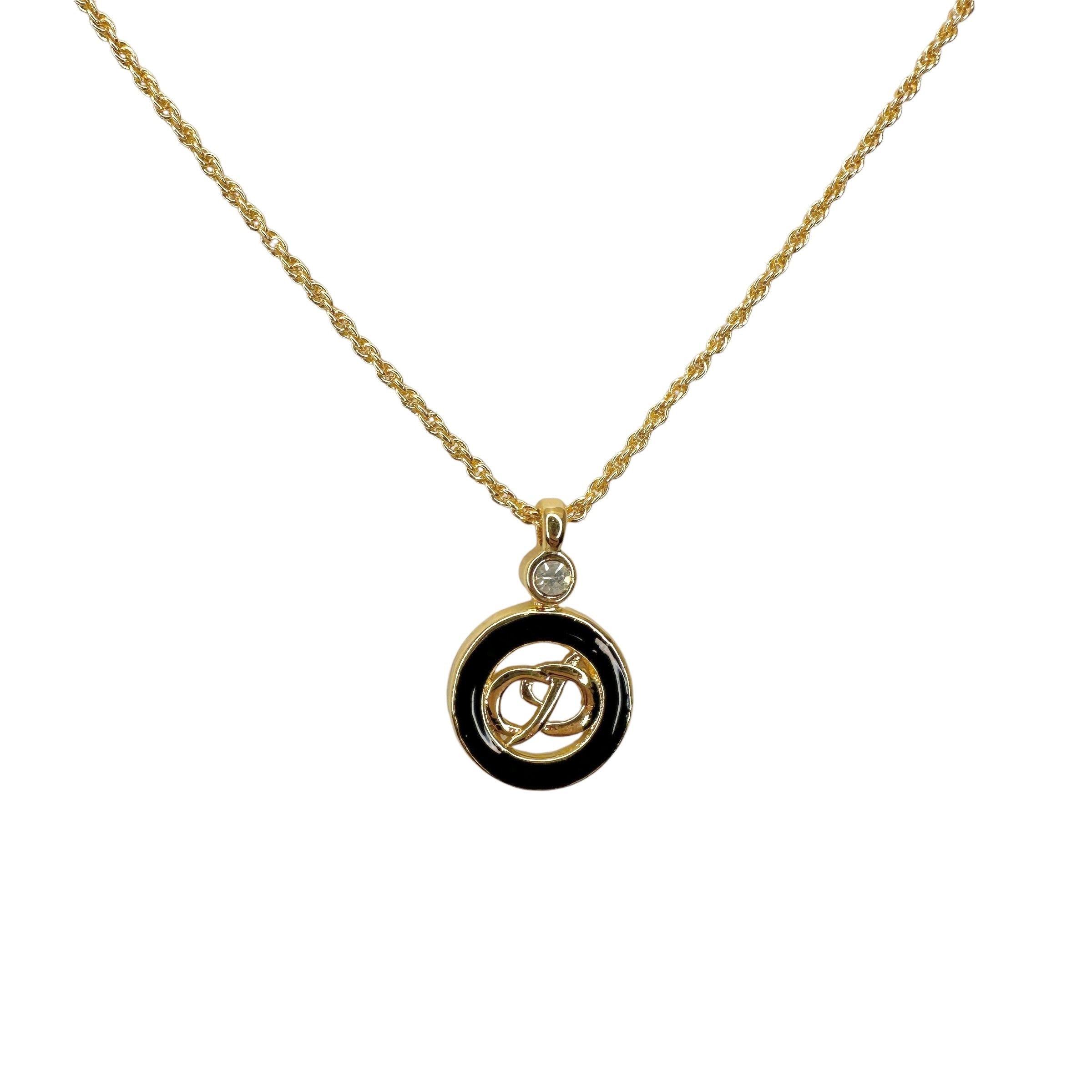 Christian Dior ディオール ラインストーン ロゴネックレス