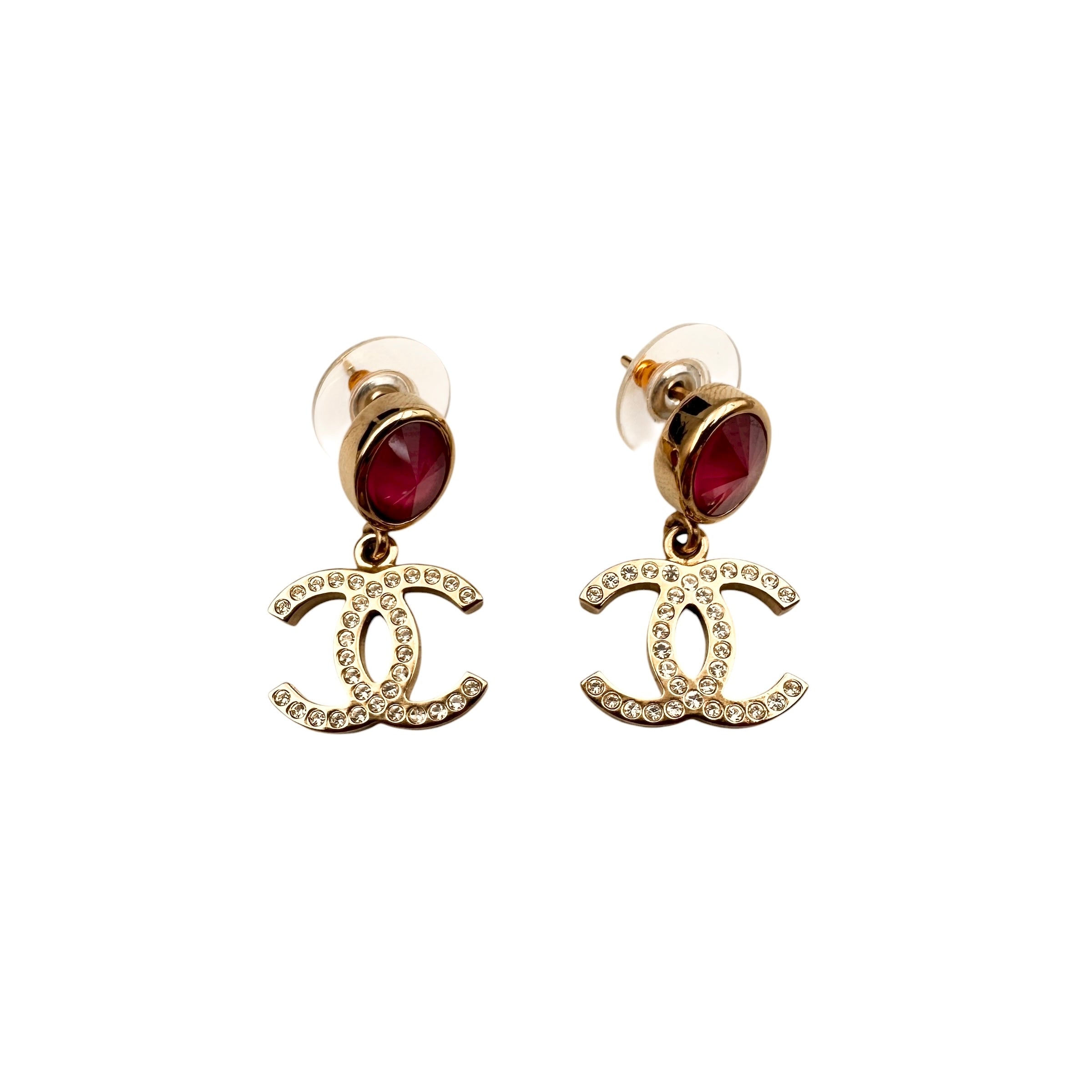 CHANEL シャネル B20C ココ ラインストーン ピアス