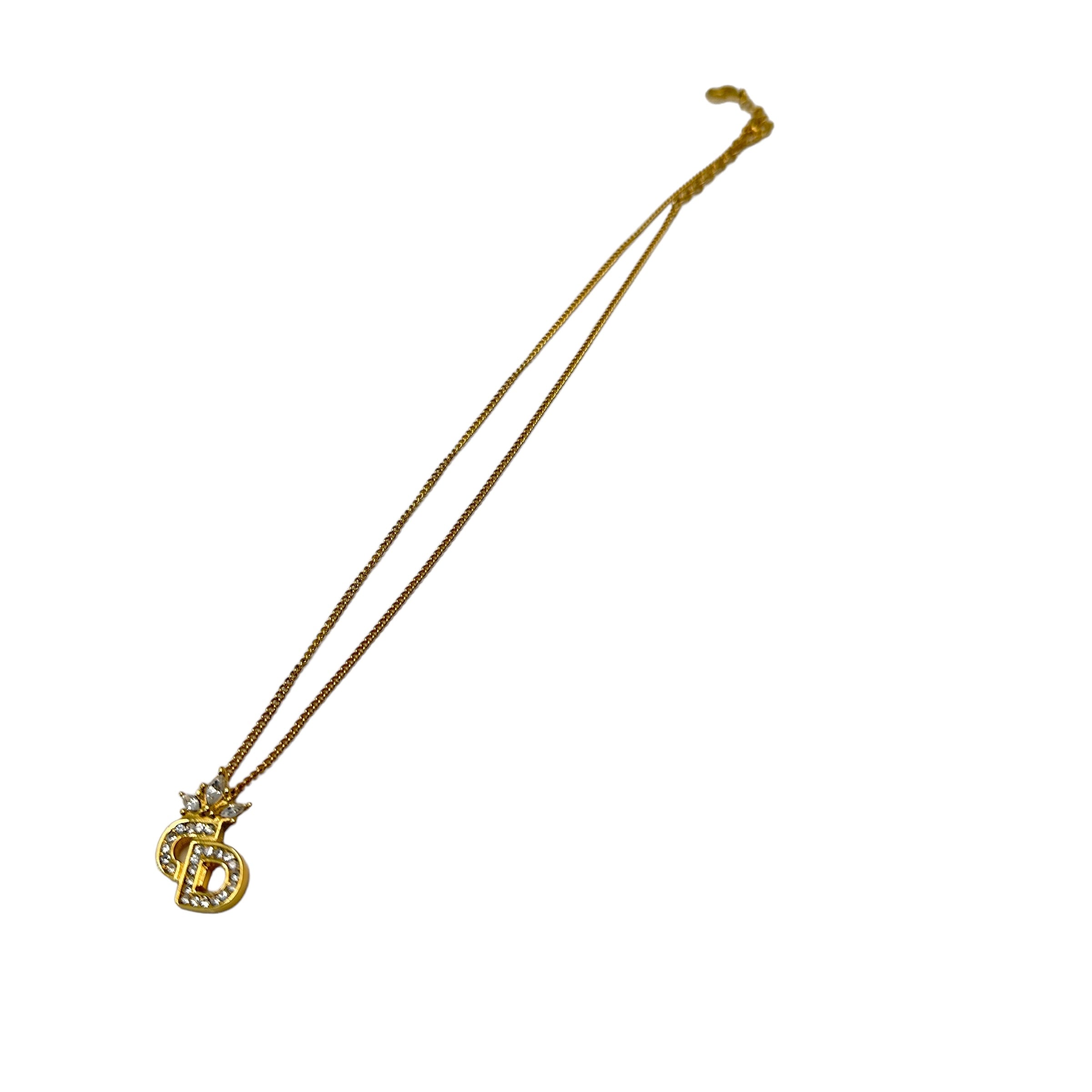 Christian Dior ディオール CDロゴ ラインストーン ネックレス