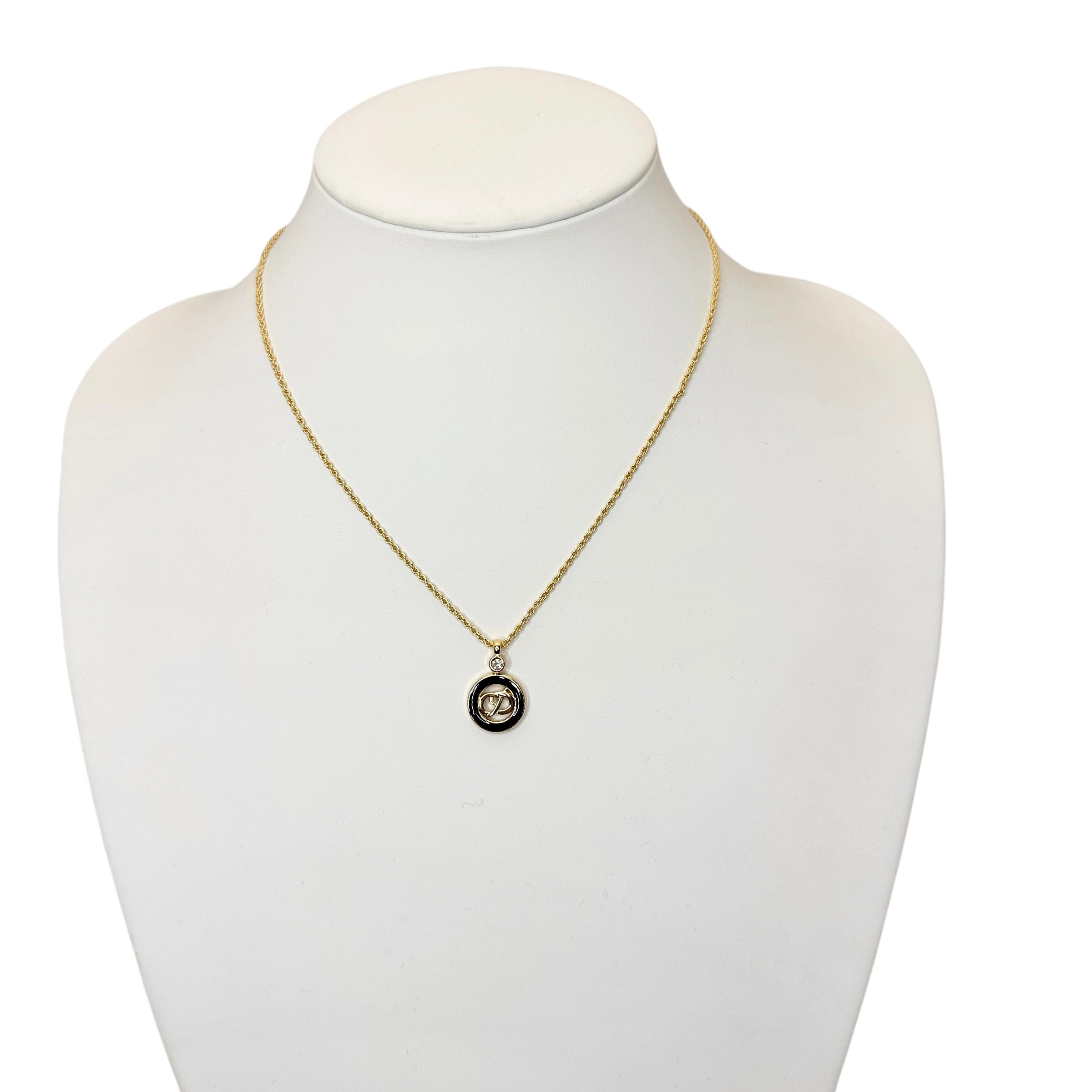 Christian Dior ディオール ラインストーン ロゴネックレス