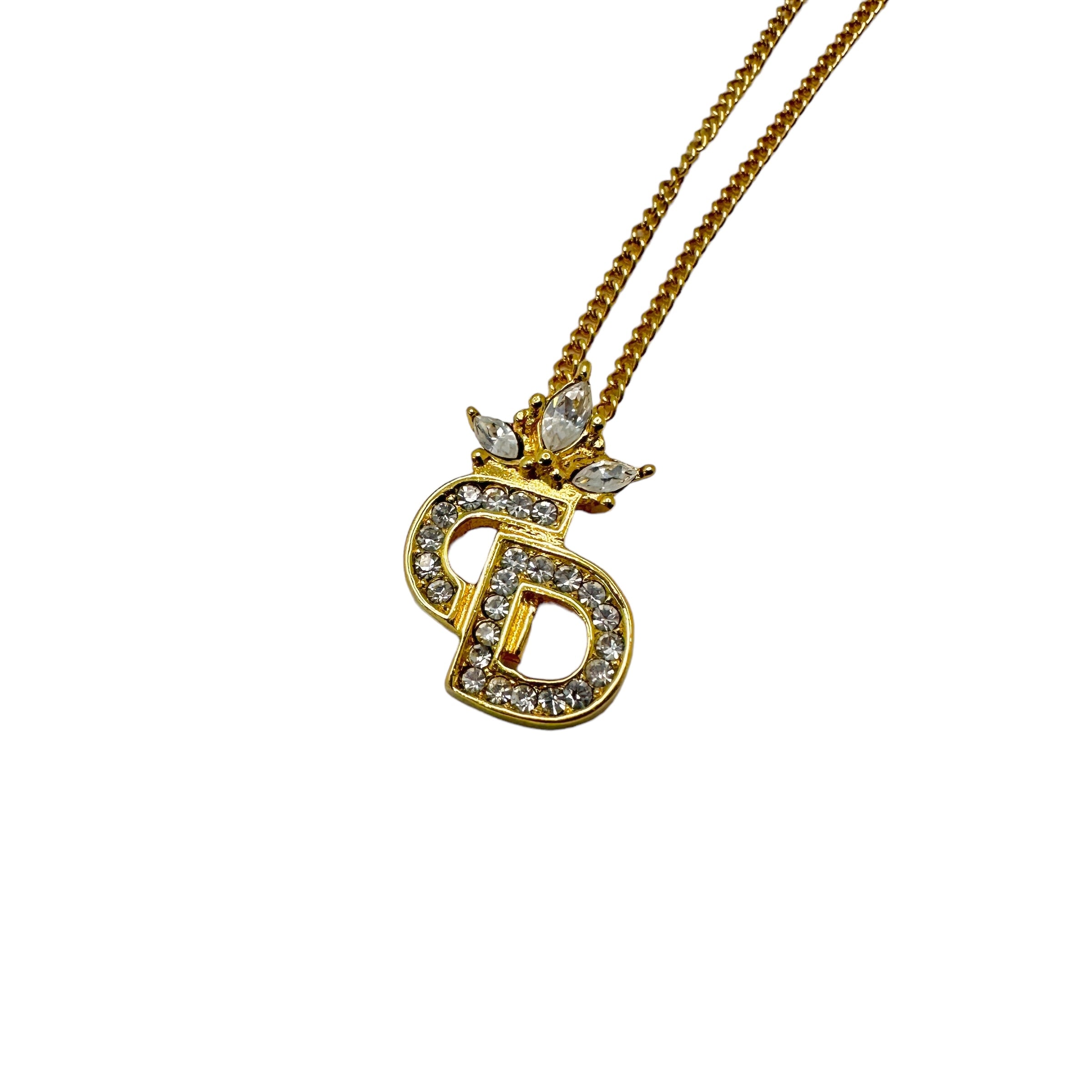 Christian Dior ディオール CDロゴ ラインストーン ネックレス