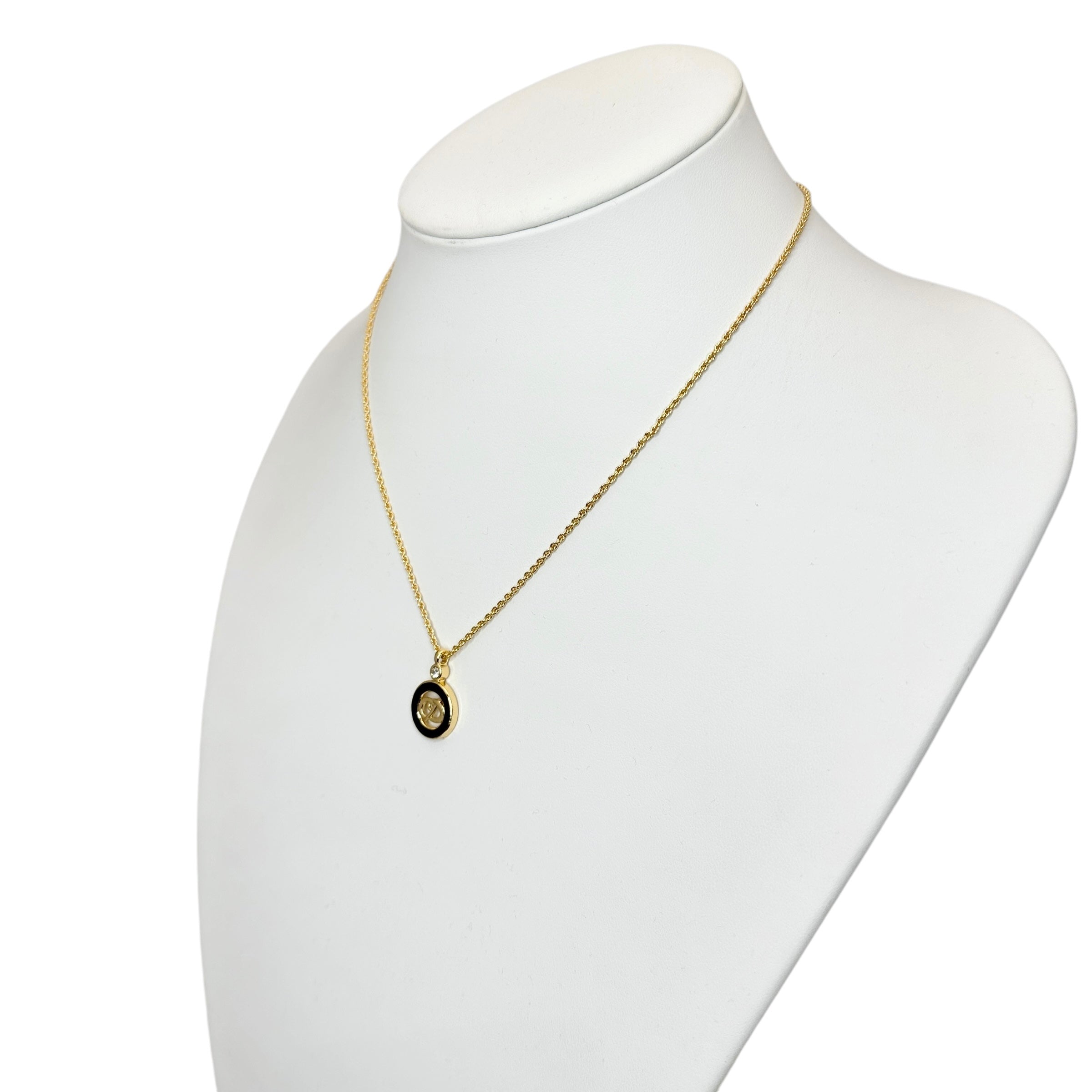 Christian Dior ディオール ラインストーン ロゴネックレス