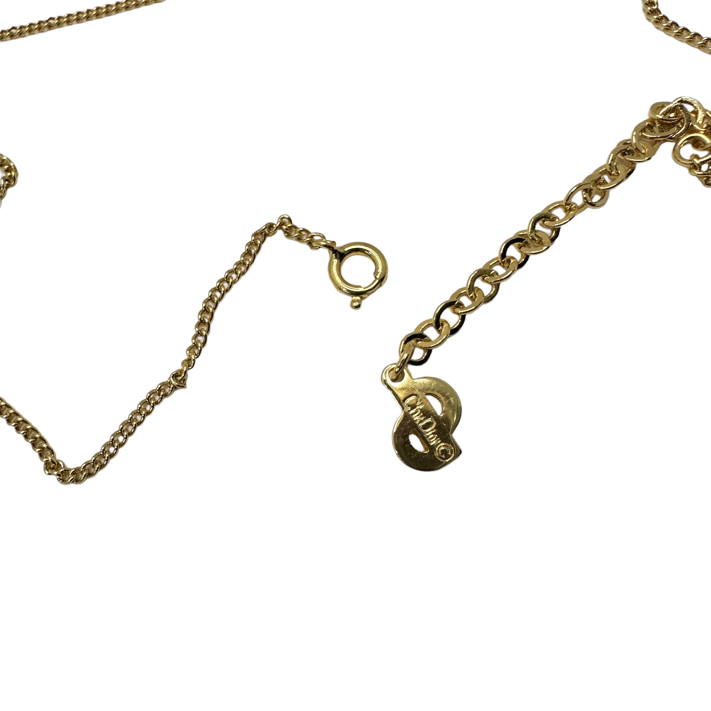 Christian Dior ディオール CDロゴ ラインストーン ネックレス