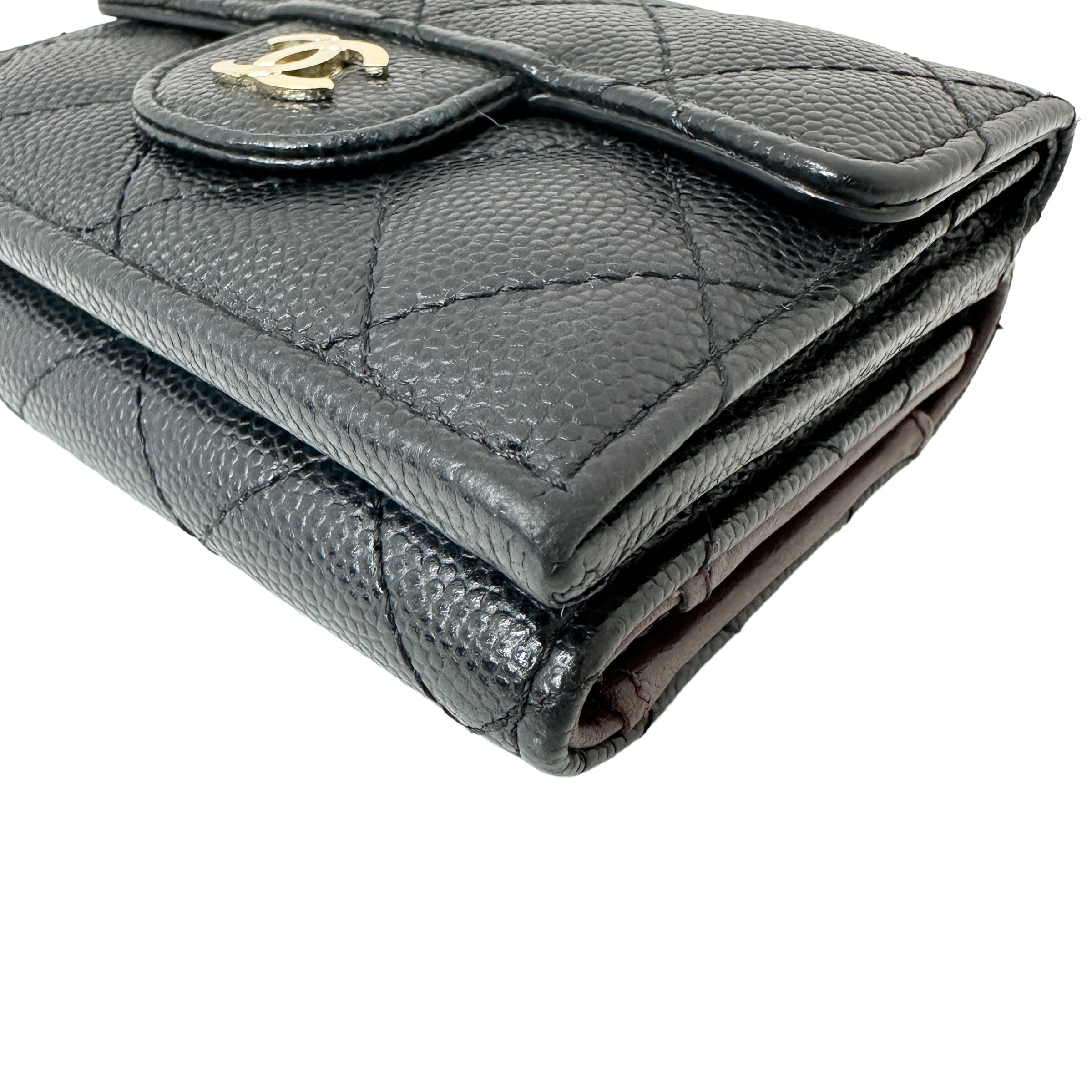 CHANEL シャネル キャビアスキン 3折りコンパクトウォレット