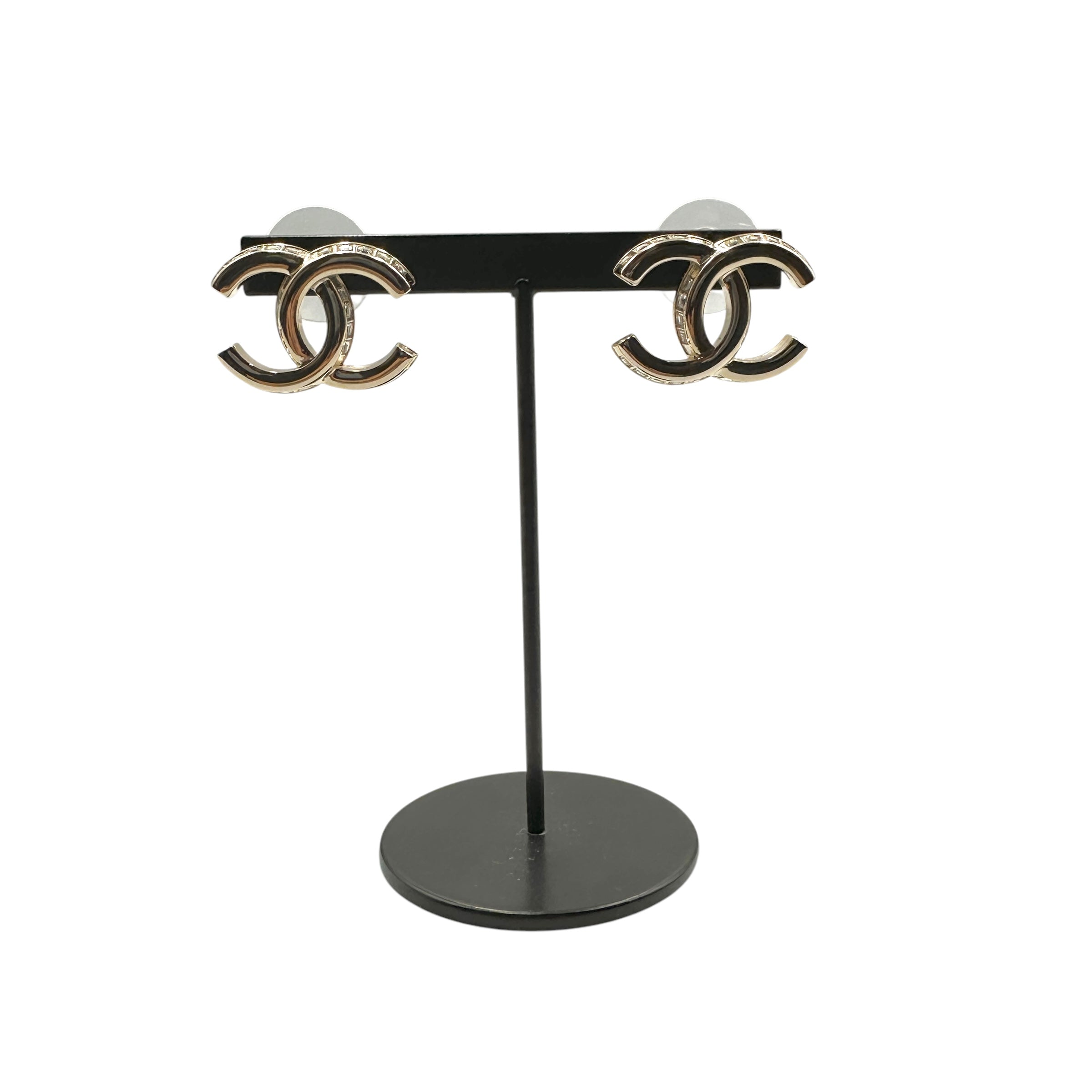 CHANEL シャネル ココ ラインストーンピアス