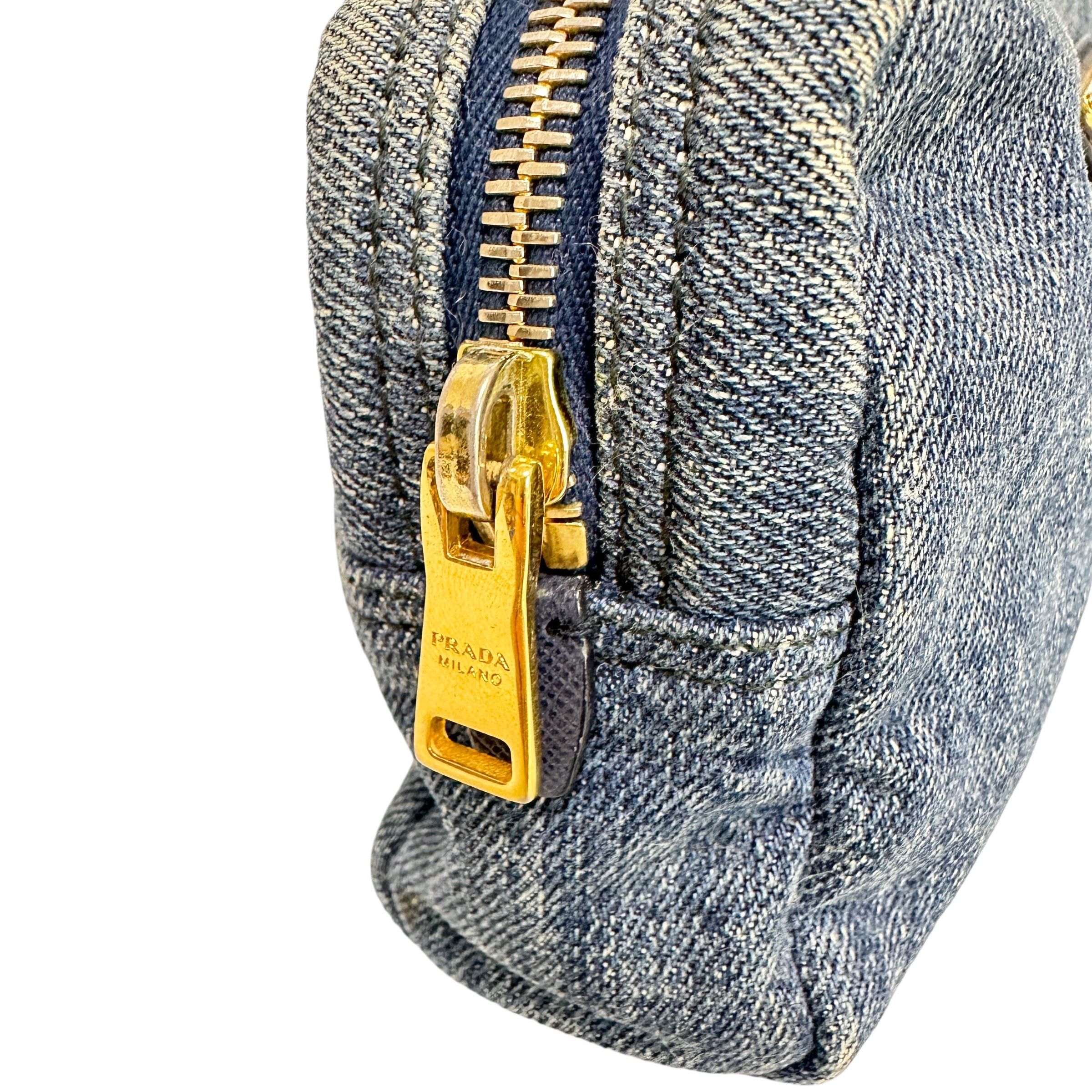 PRADA プラダ デニムポーチ ブルー