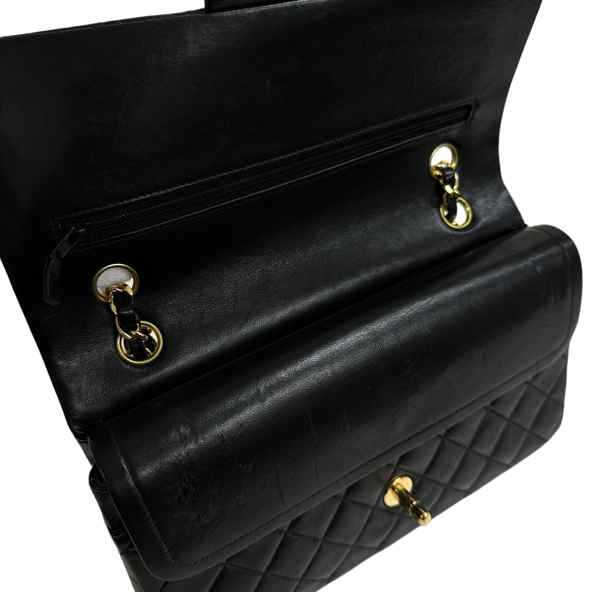 CHANEL シャネル マトラッセ 25 ダブルフラップ チェーンショルダーバッグ