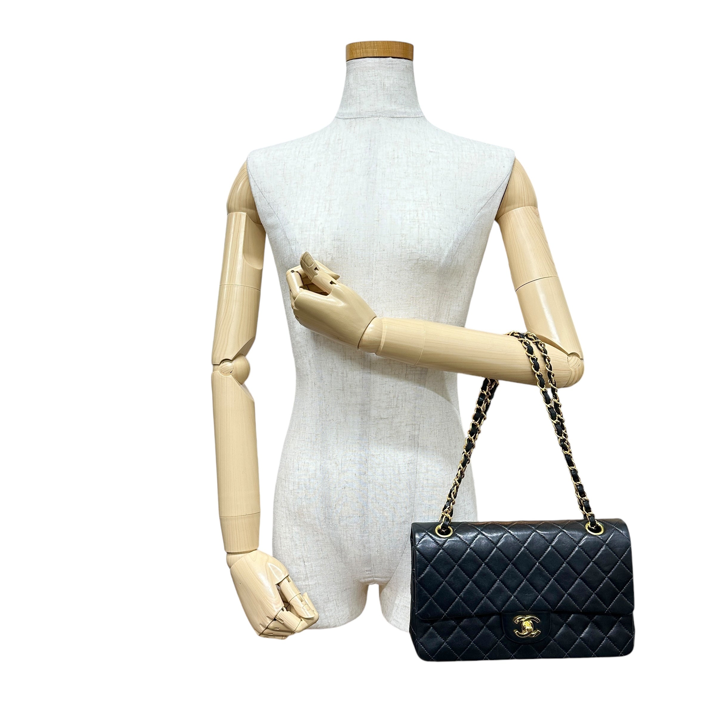 CHANEL シャネル マトラッセ 25 ダブルフラップ チェーンショルダーバッグ