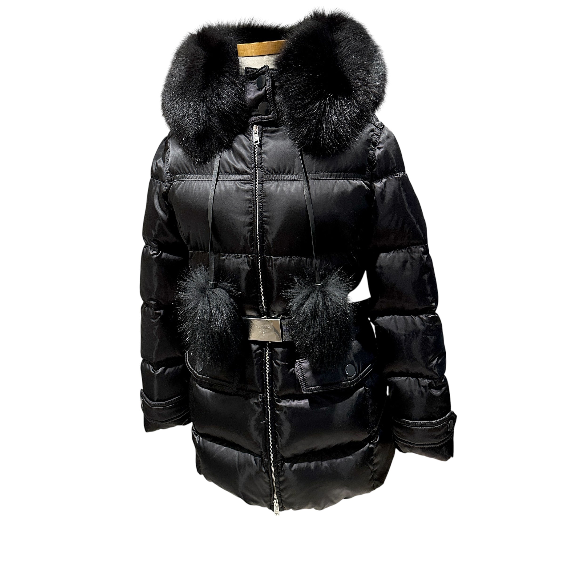 PRADA プラダ ダウンコート リアルファー #40(Mサイズ)