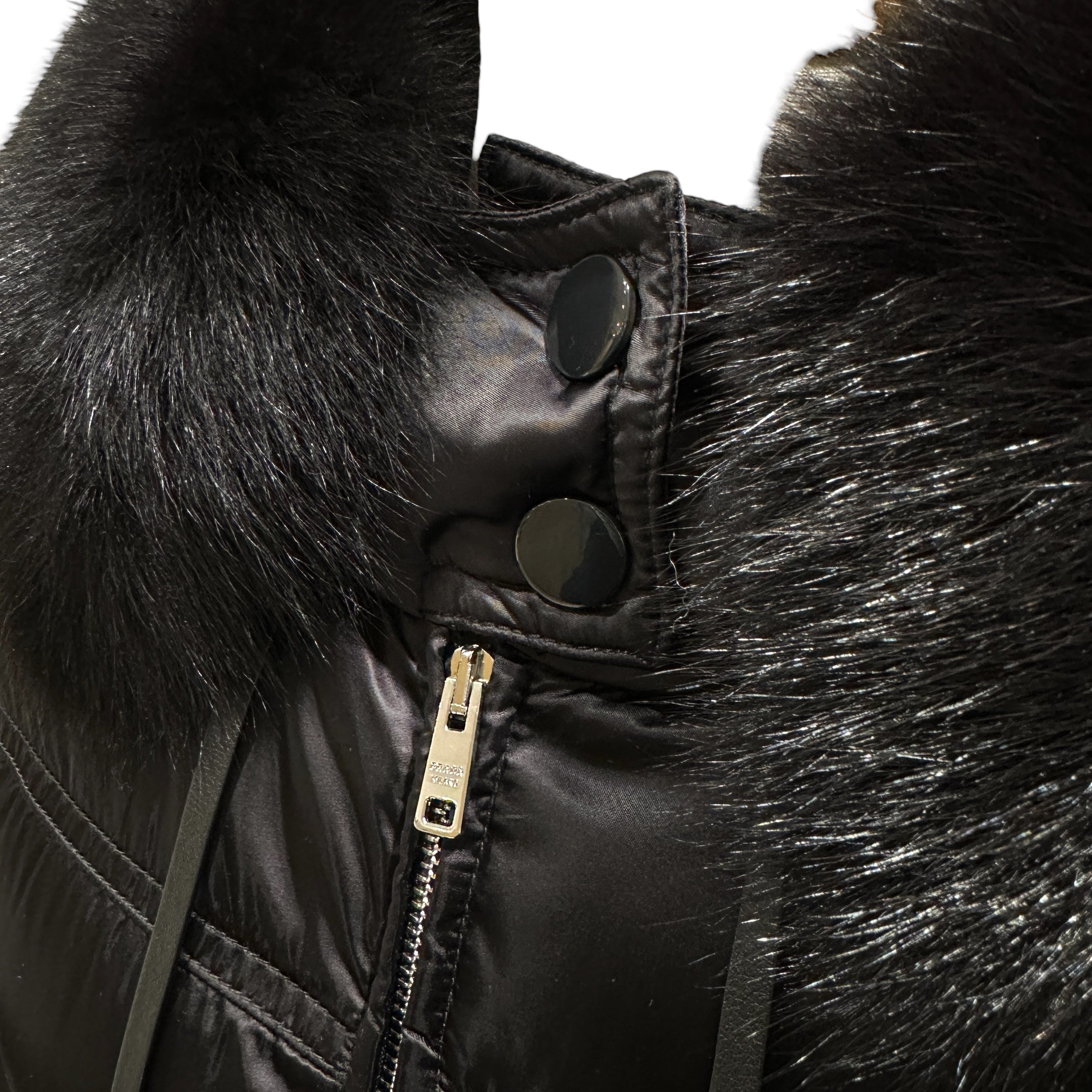 PRADA プラダ ダウンコート リアルファー #40(Mサイズ)