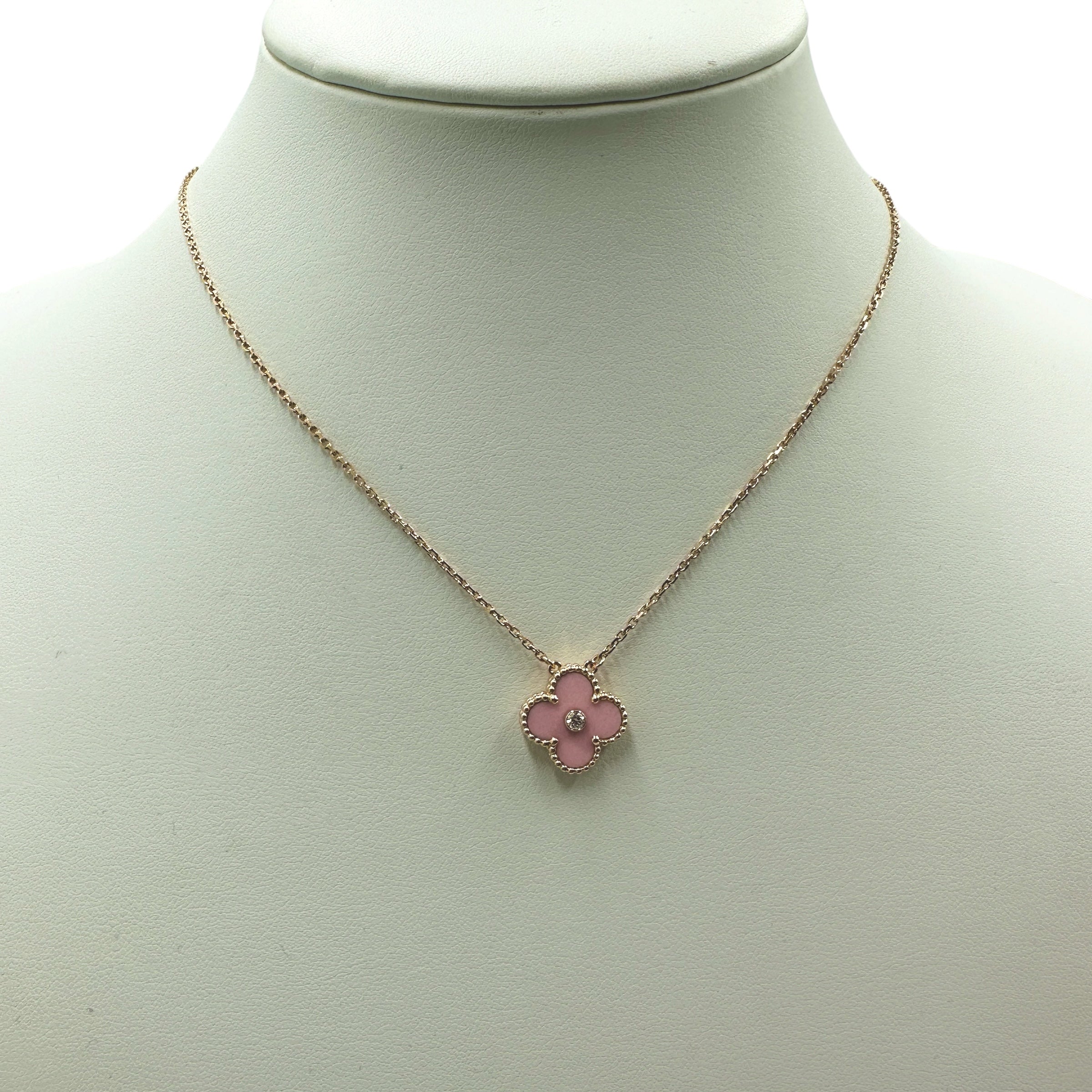 VanCleef & Arpels ヴァンクリーフ&アーペル ヴィンテージアルハンブラ ピンクセーブル ネックレス