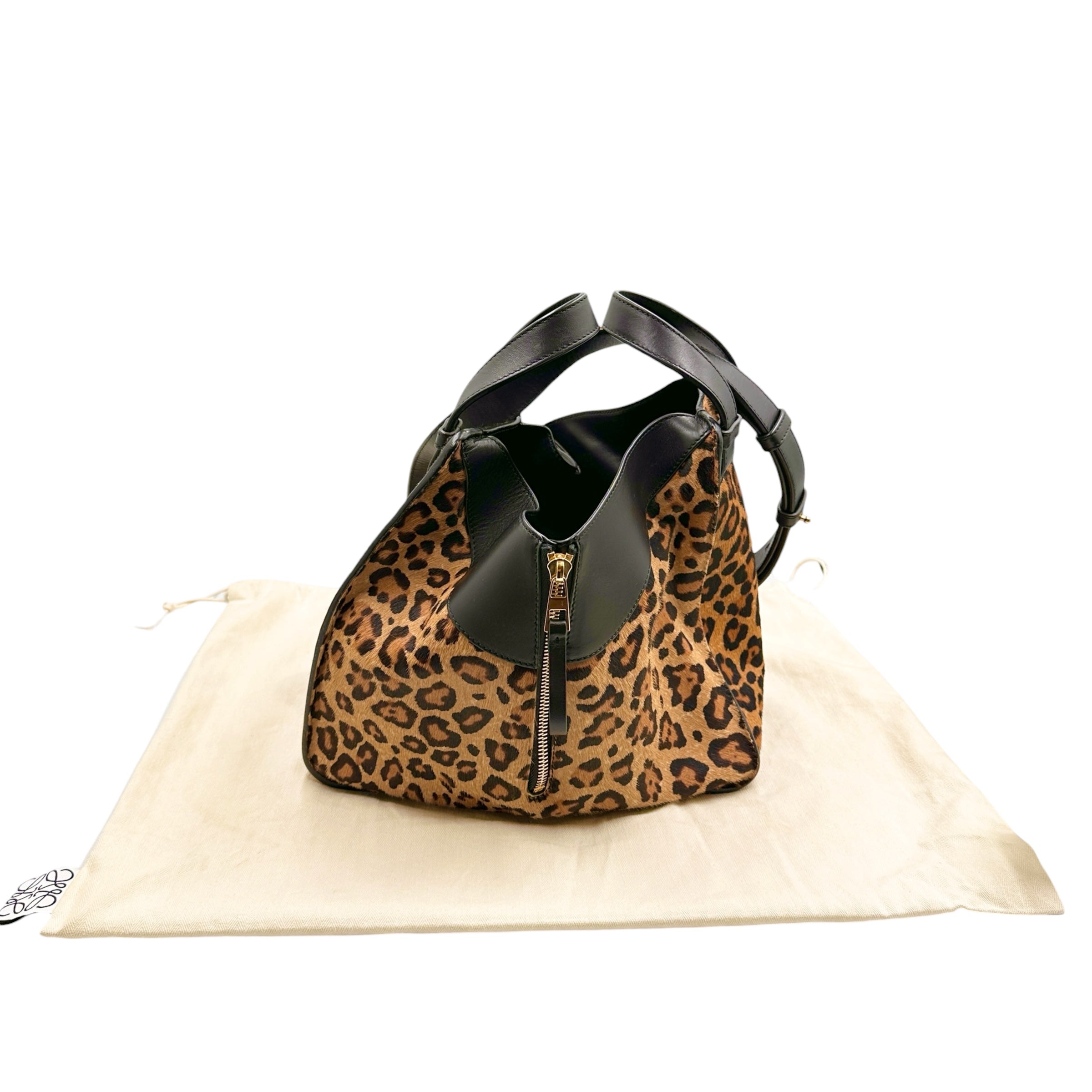 LOEWE ロエベ ハンモック ショルダーバッグ レオパード ハラコ