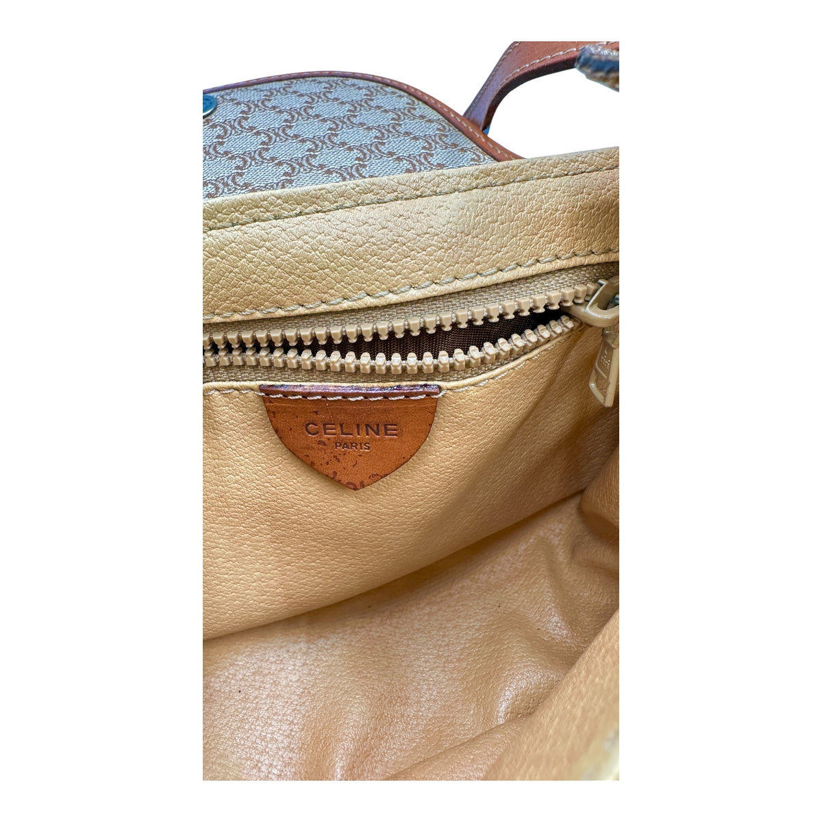 CELINE セリーヌ マカダム ショルダーバッグ ベージュ