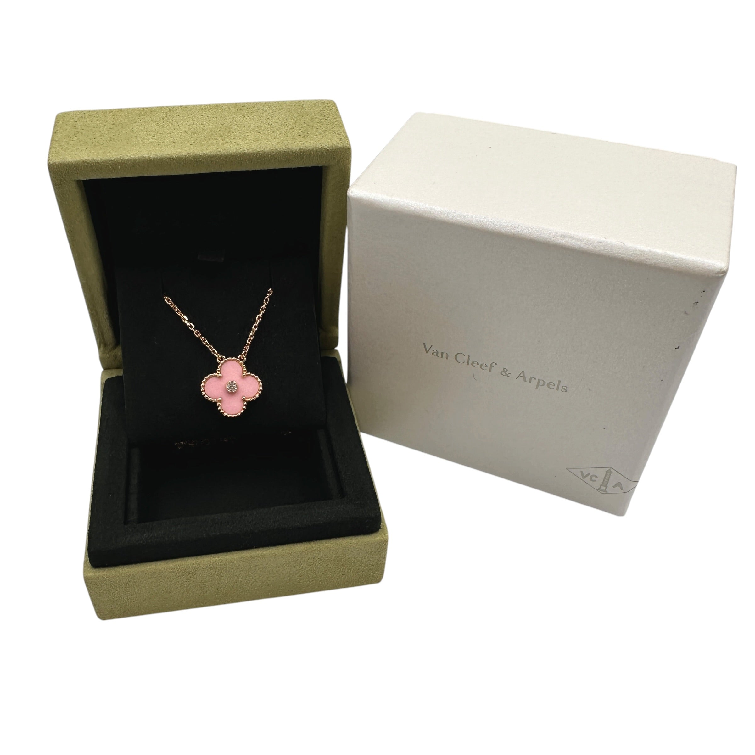 VanCleef & Arpels ヴァンクリーフ&アーペル ヴィンテージアルハンブラ ピンクセーブル ネックレス