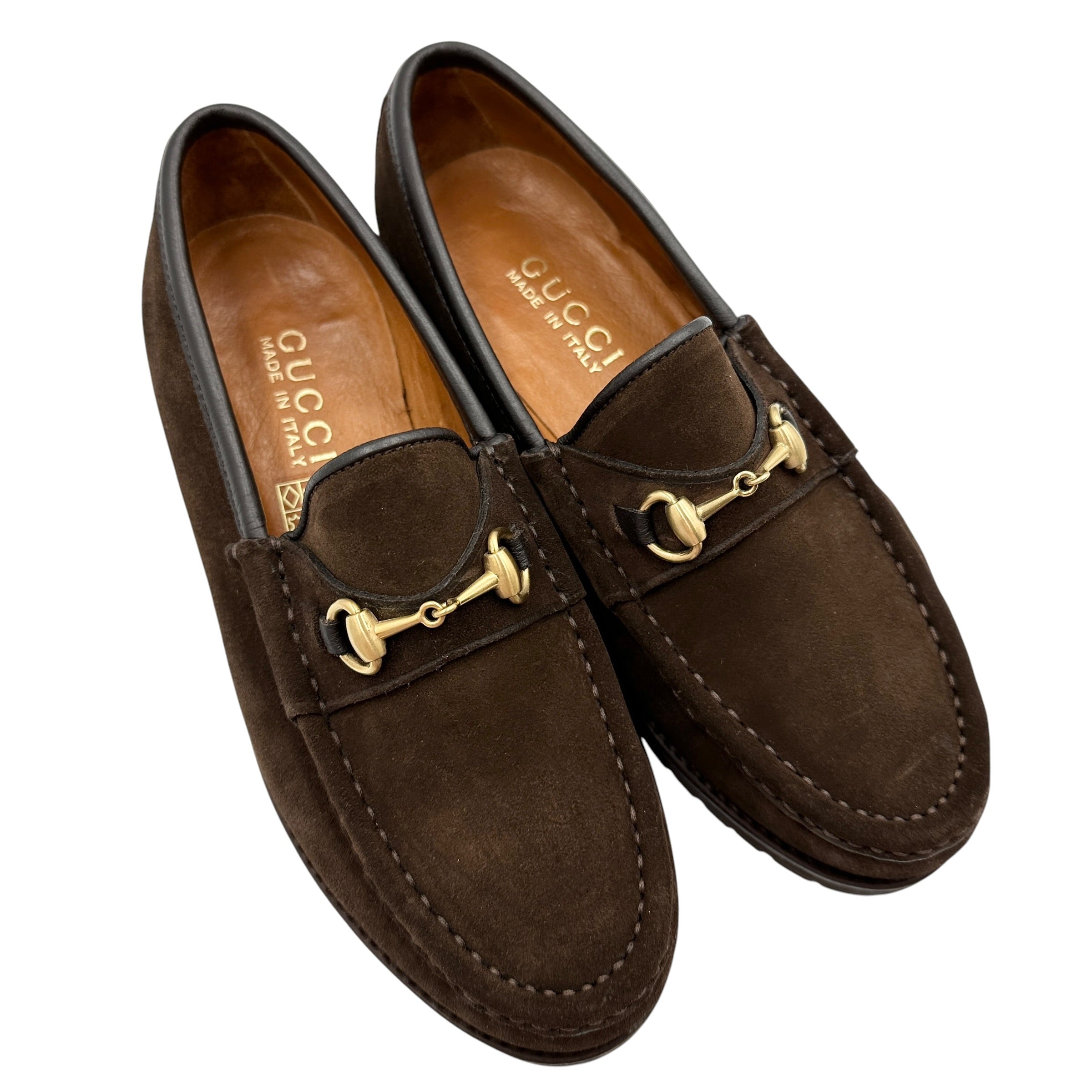 GUCCI グッチ ホースビットローファー スエード ブラウン
