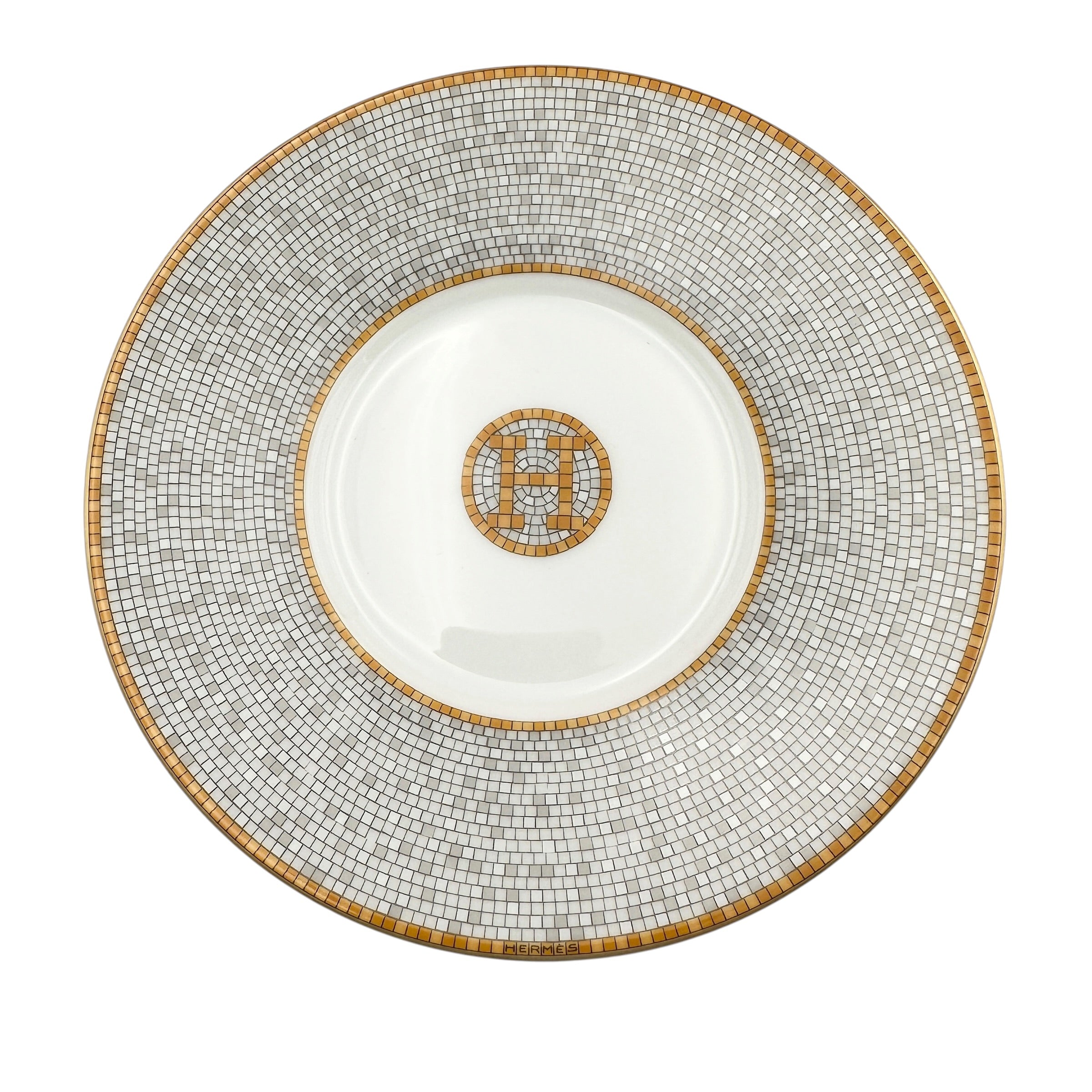 HERMES エルメス ティーカップ＆ソーサー ペアセット モザイク24 ゴールド