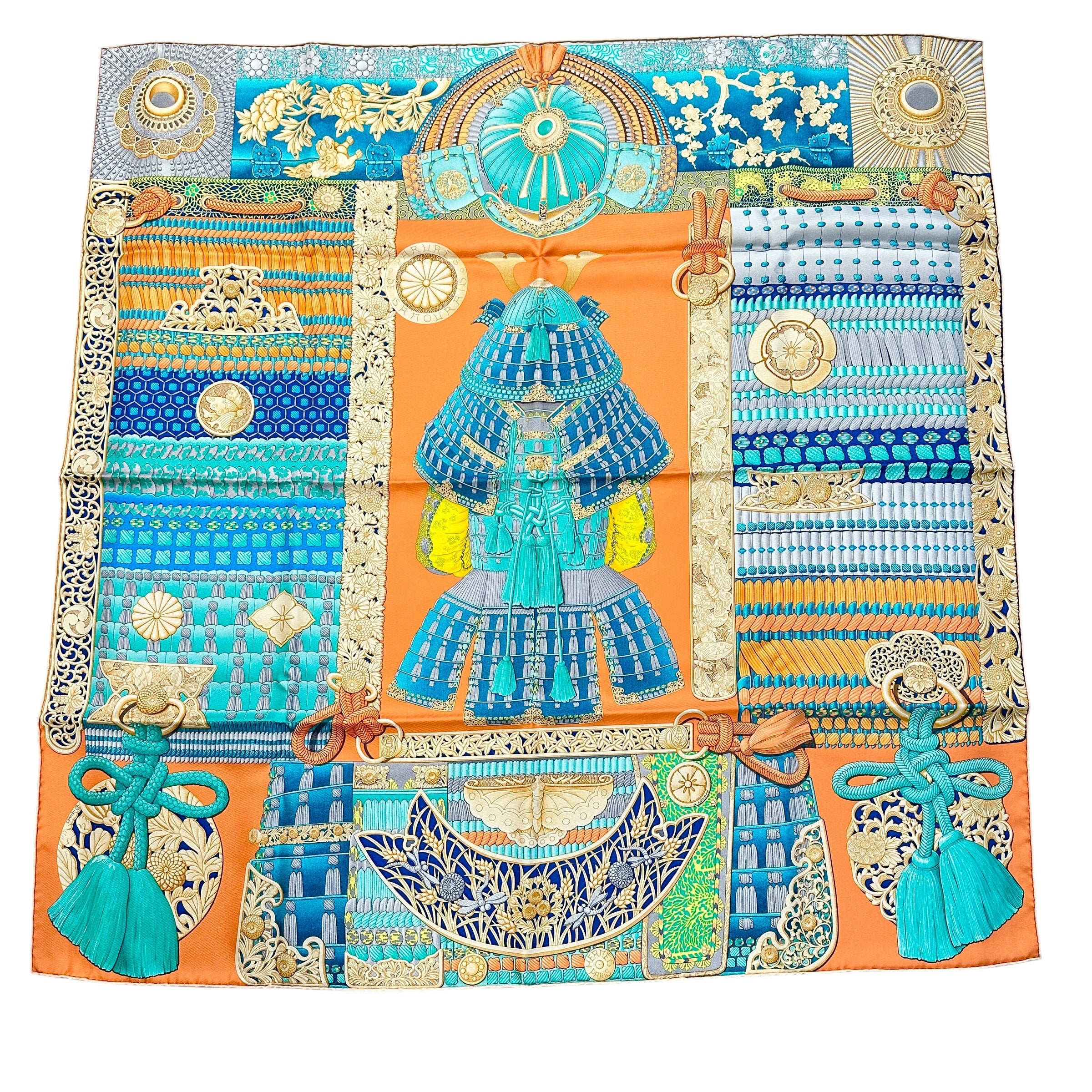HERMES エルメス カレ90 侍の鎧兜 スカーフ