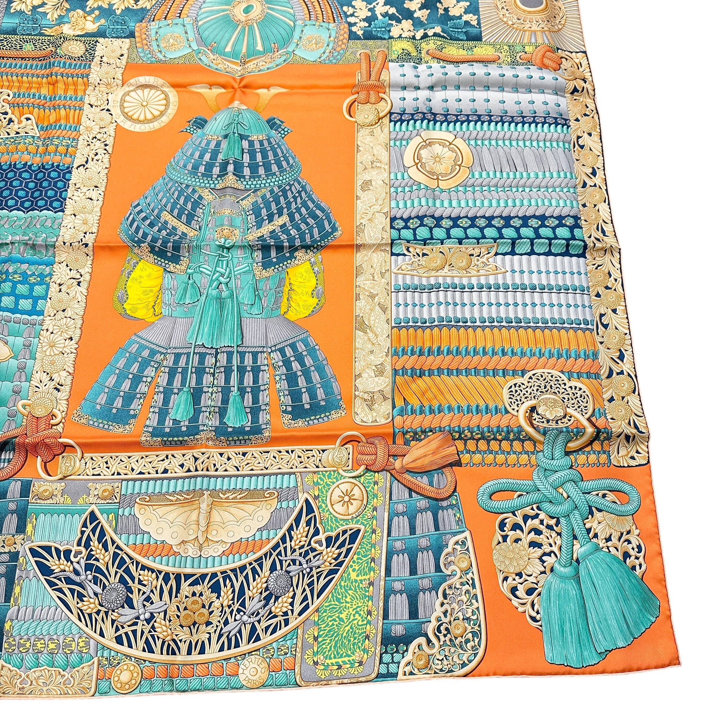 HERMES エルメス カレ90 侍の鎧兜 スカーフ