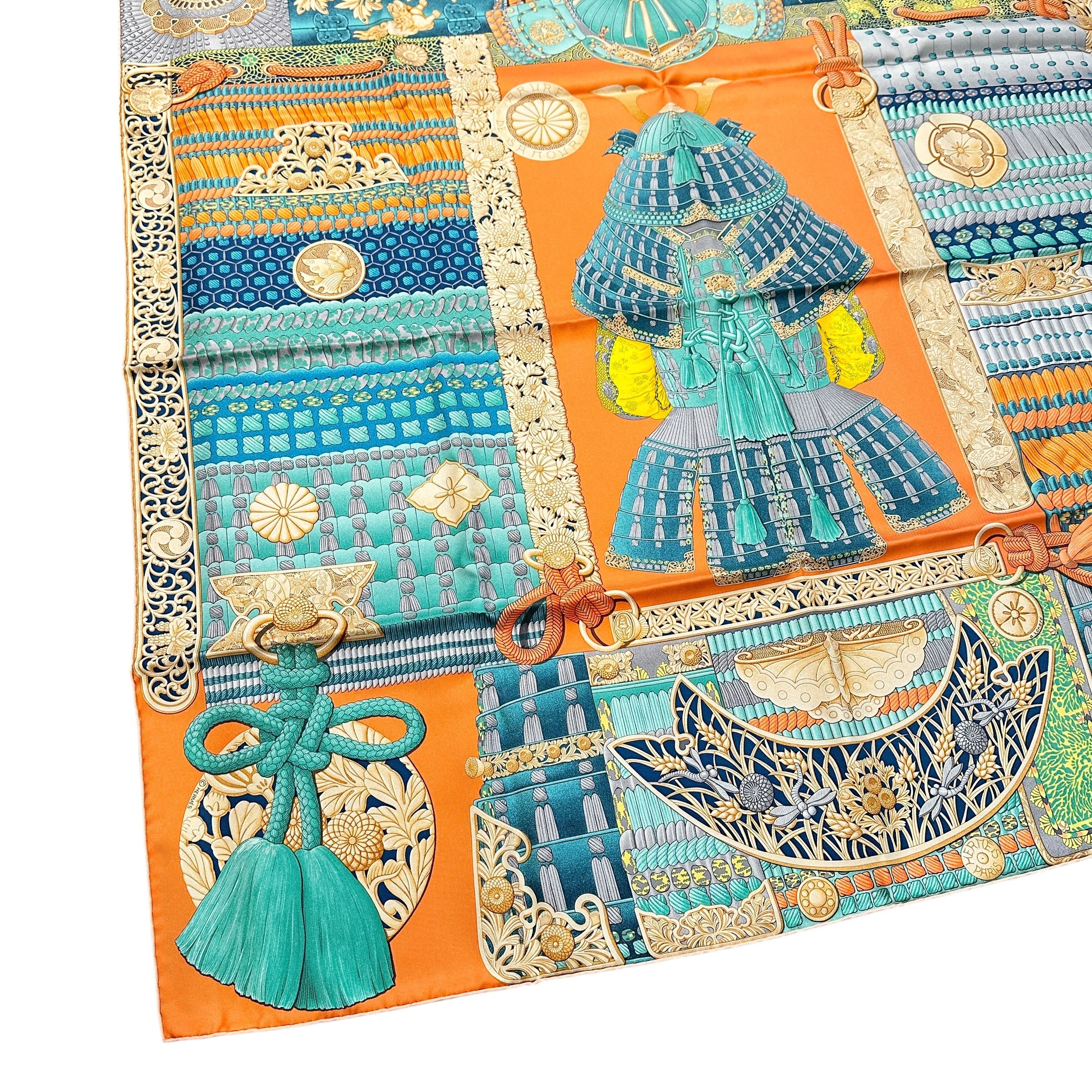 HERMES エルメス カレ90 侍の鎧兜 スカーフ
