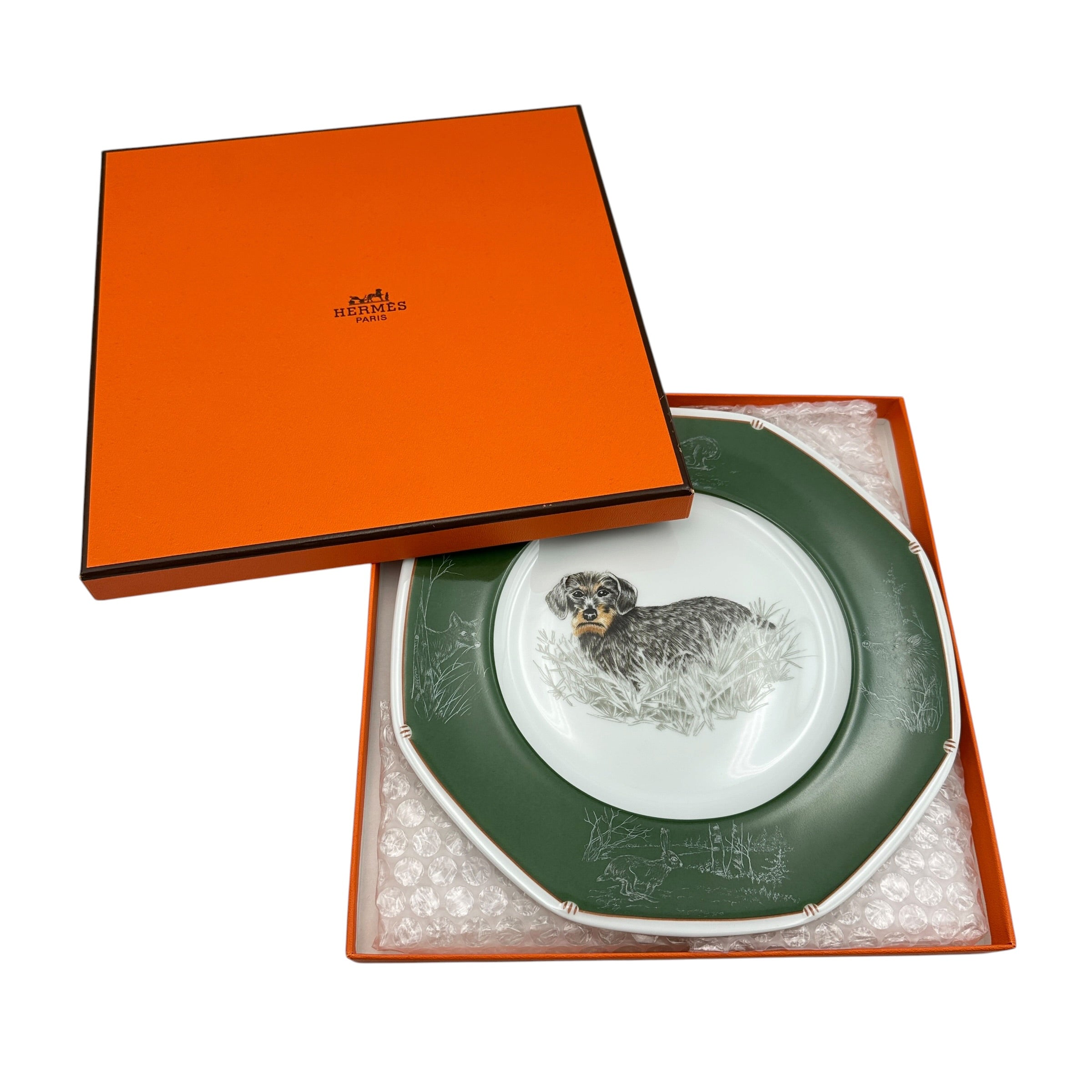 HERMES エルメス シャスプレート ダックスフンド 八角皿