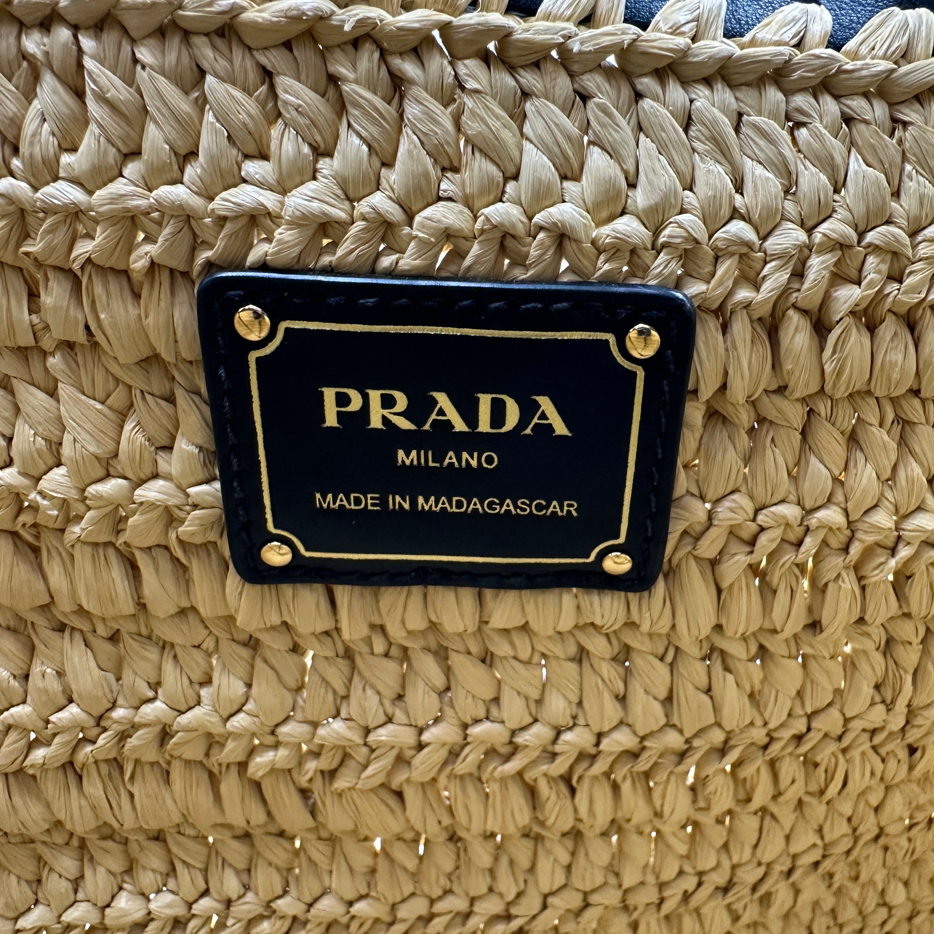 PRADA プラダ スモール クロシェ×レザー 2wayトートバッグ