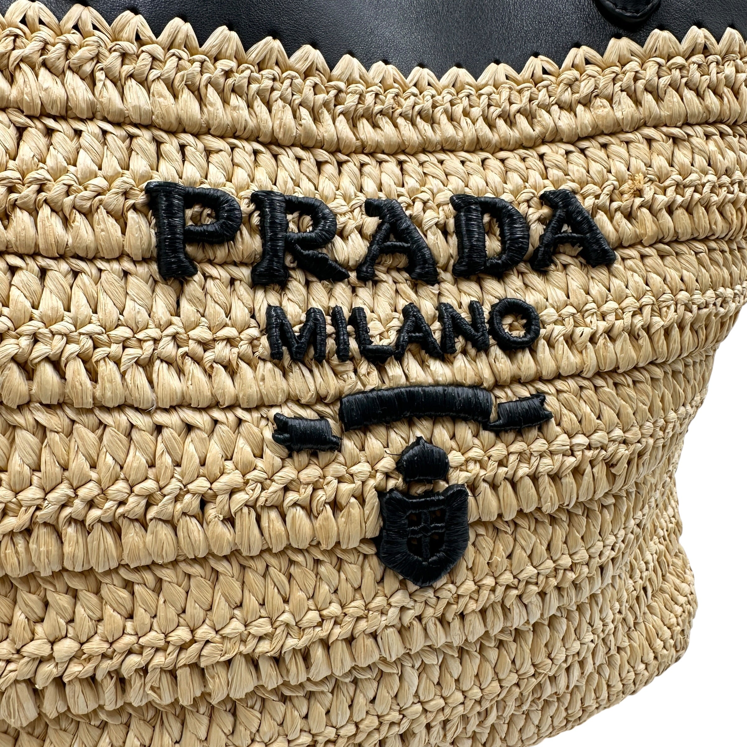 PRADA プラダ スモール クロシェ×レザー 2wayトートバッグ