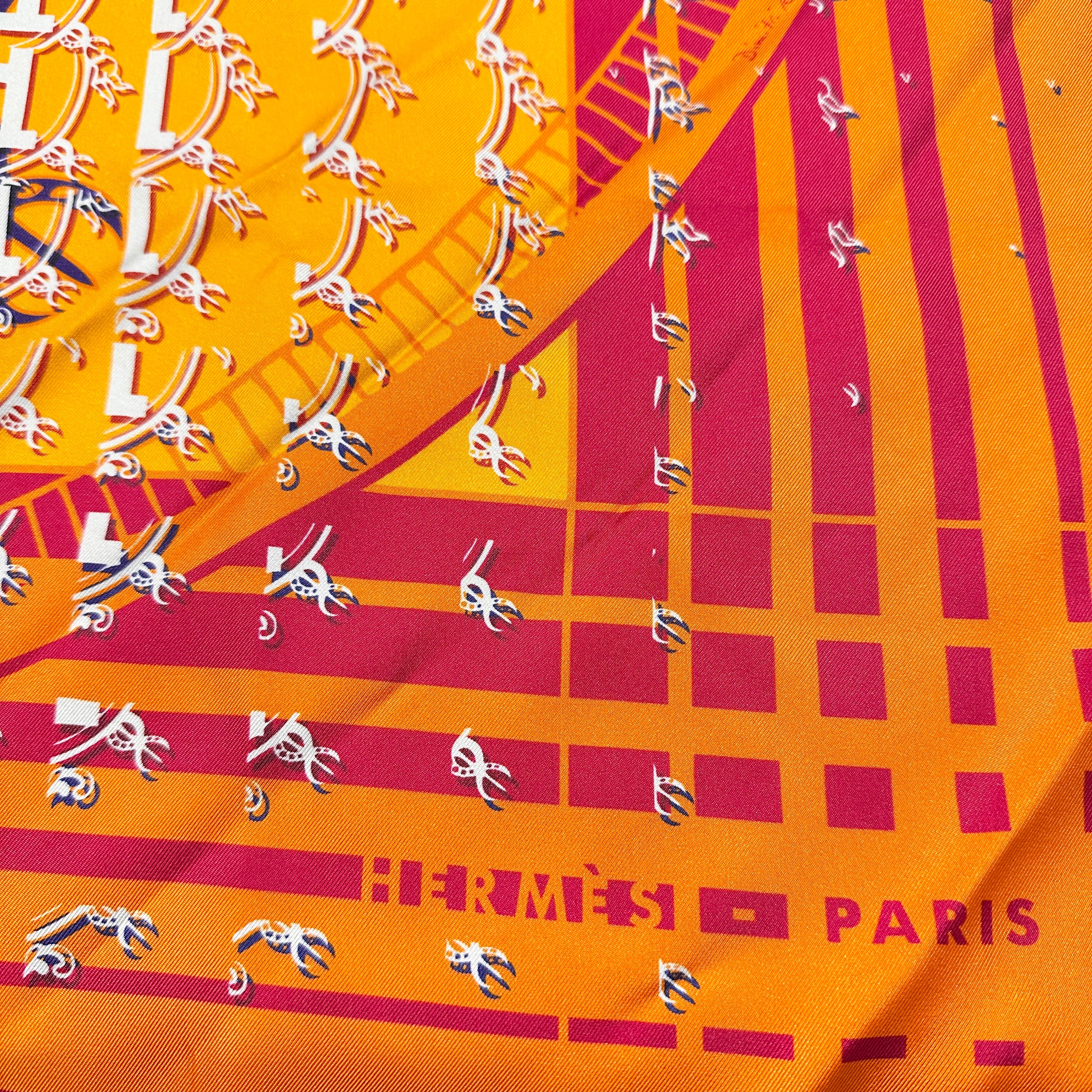 HERMES エルメス カレ90 スカーフ 第2のﾌｫｰﾌﾞﾙ24番地 銀座店10周年記念