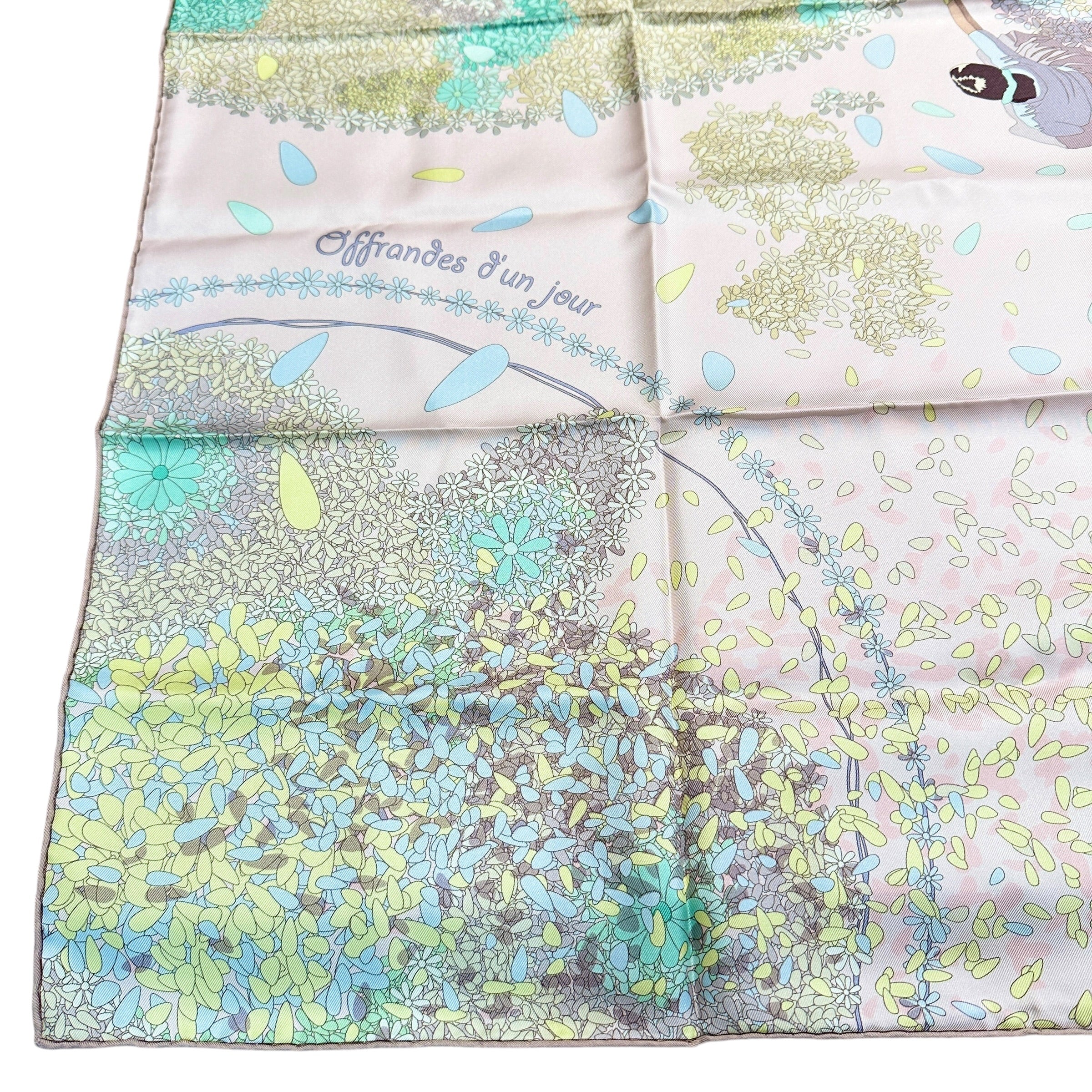 HERMES エルメス カレ90 スカーフ 花の捧げもの