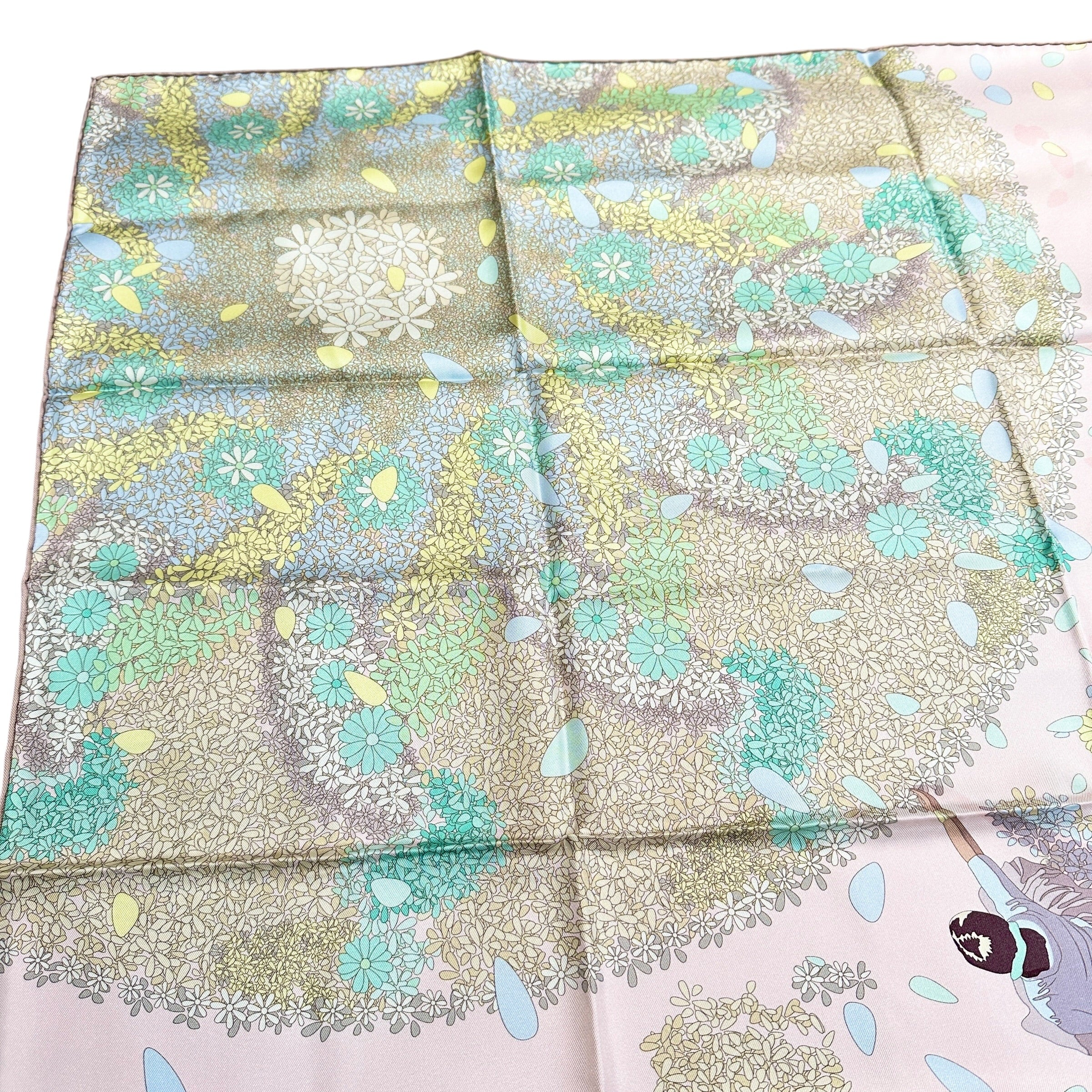 HERMES エルメス カレ90 スカーフ 花の捧げもの