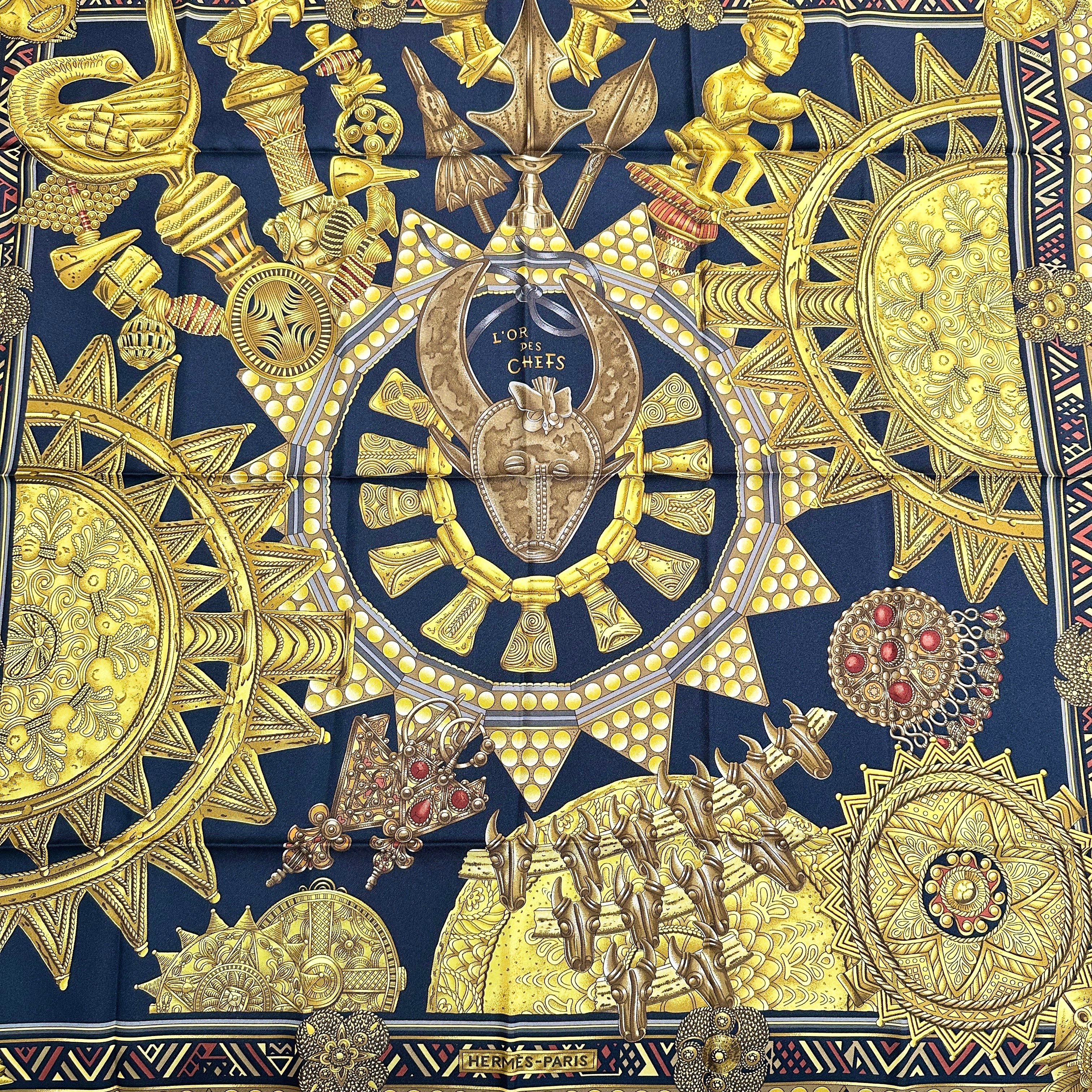 HERMES エルメス カレ90 首長達の金