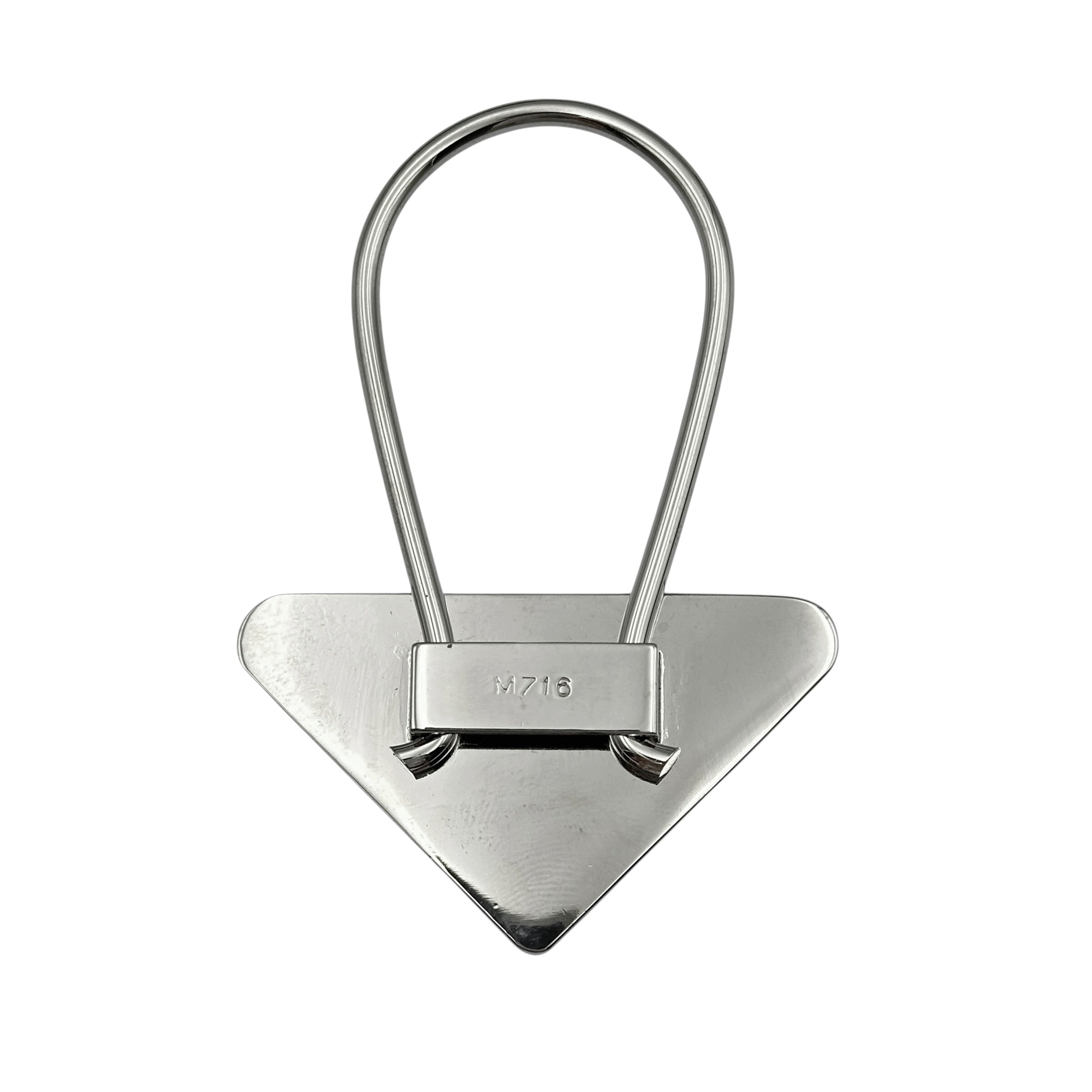 PRADA プラダ 三角プレート キーリング シルバー